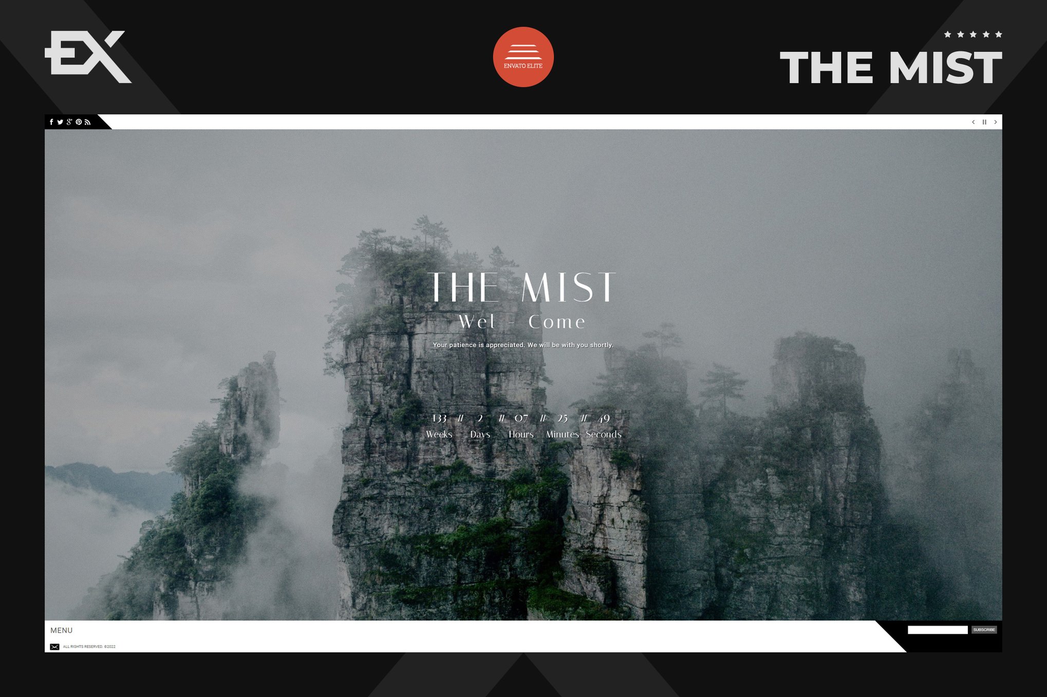 Imagen de portada de The Mist - Responsive Coming Soon Page (plantilla web)