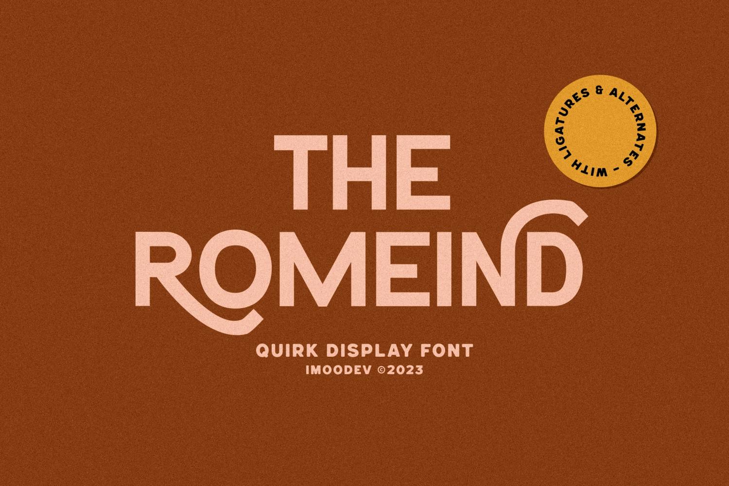 Imagen de portada de The Romeind - Quirk Display Font (fuente)