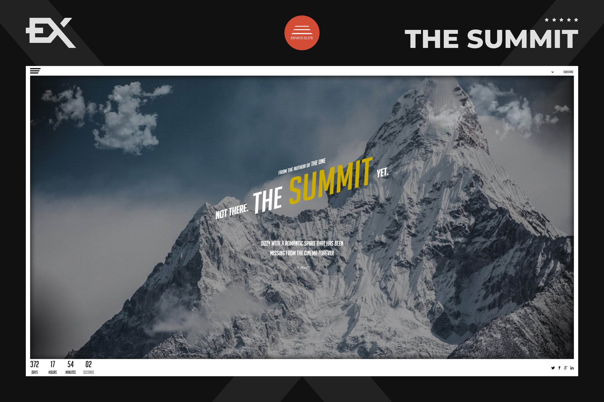 Imagen de portada de The Summit - Responsive Coming Soon Page (plantilla web)
