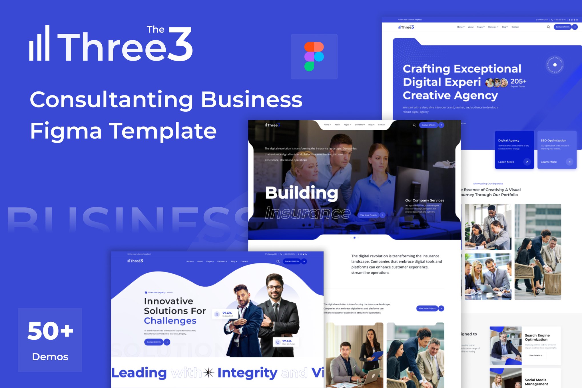 Imagen de portada de The3 - Business Consulting Figma Template (plantilla web)