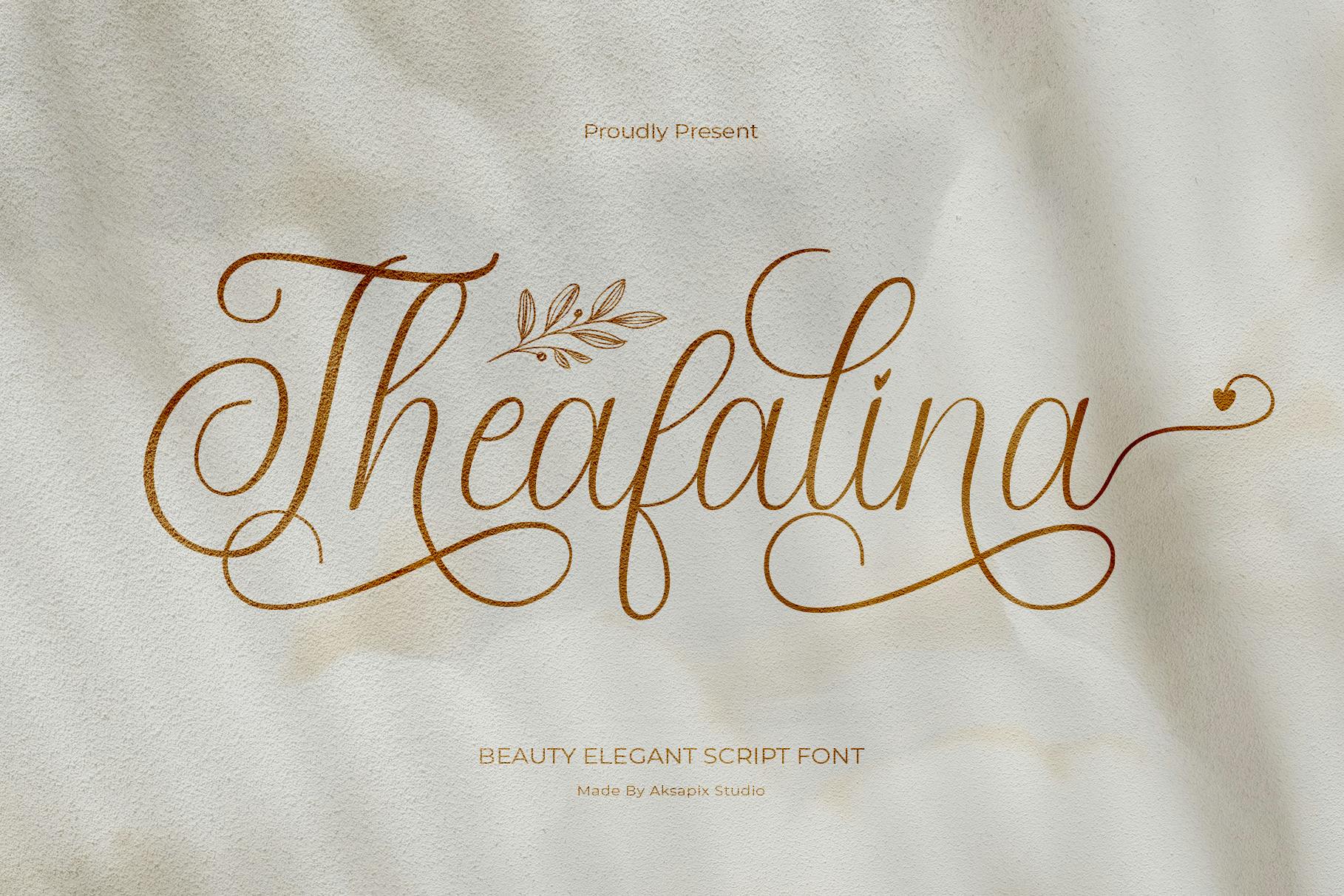 Imagen de portada de Theafalina - Beauty Elegant Script (fuente)