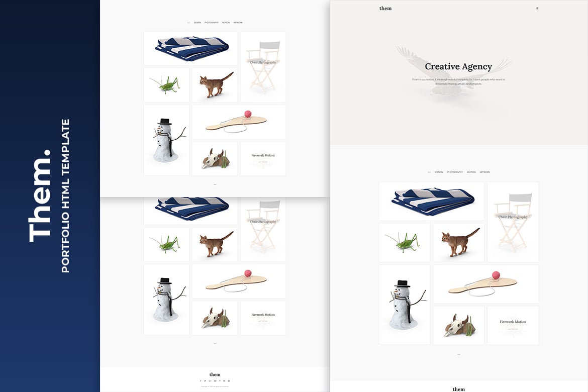 Imagen de portada de Them - Minimal and Creative Portfolio HTML Templat (plantilla web)