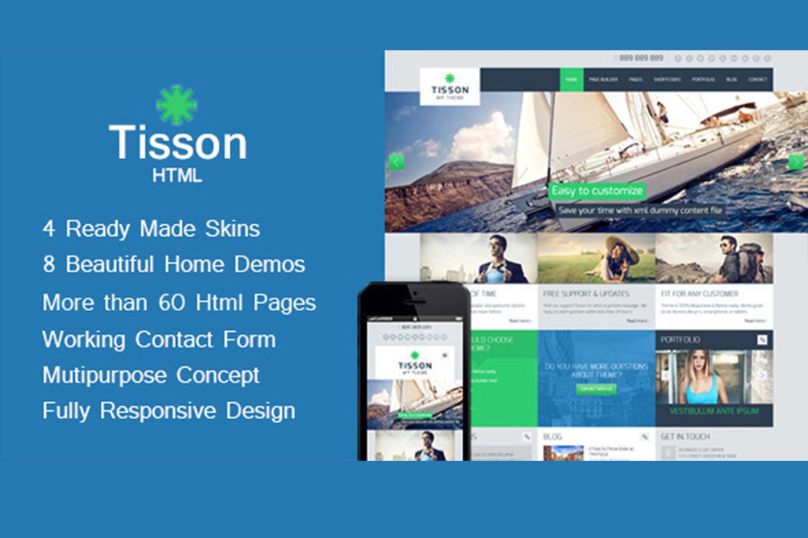 Imagen de portada de Tisson - Multipurpose HTML Theme (plantilla web)