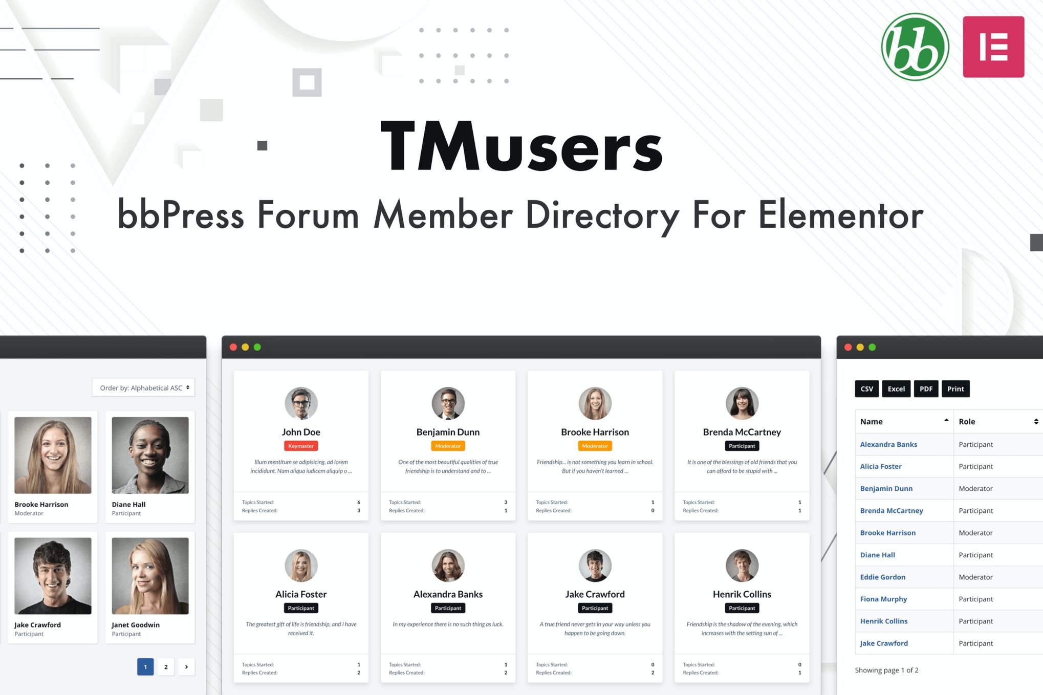 Imagen de portada de TMusers - bbPress Member Directory For Elementor (plugin)
