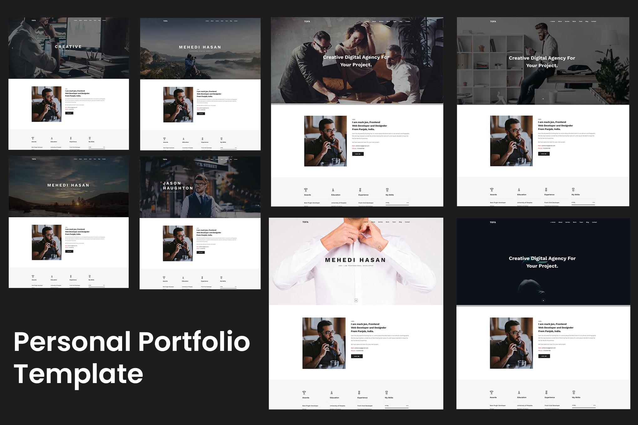 Imagen de portada de Tofa - Personal Portfolio Template (plantilla web)