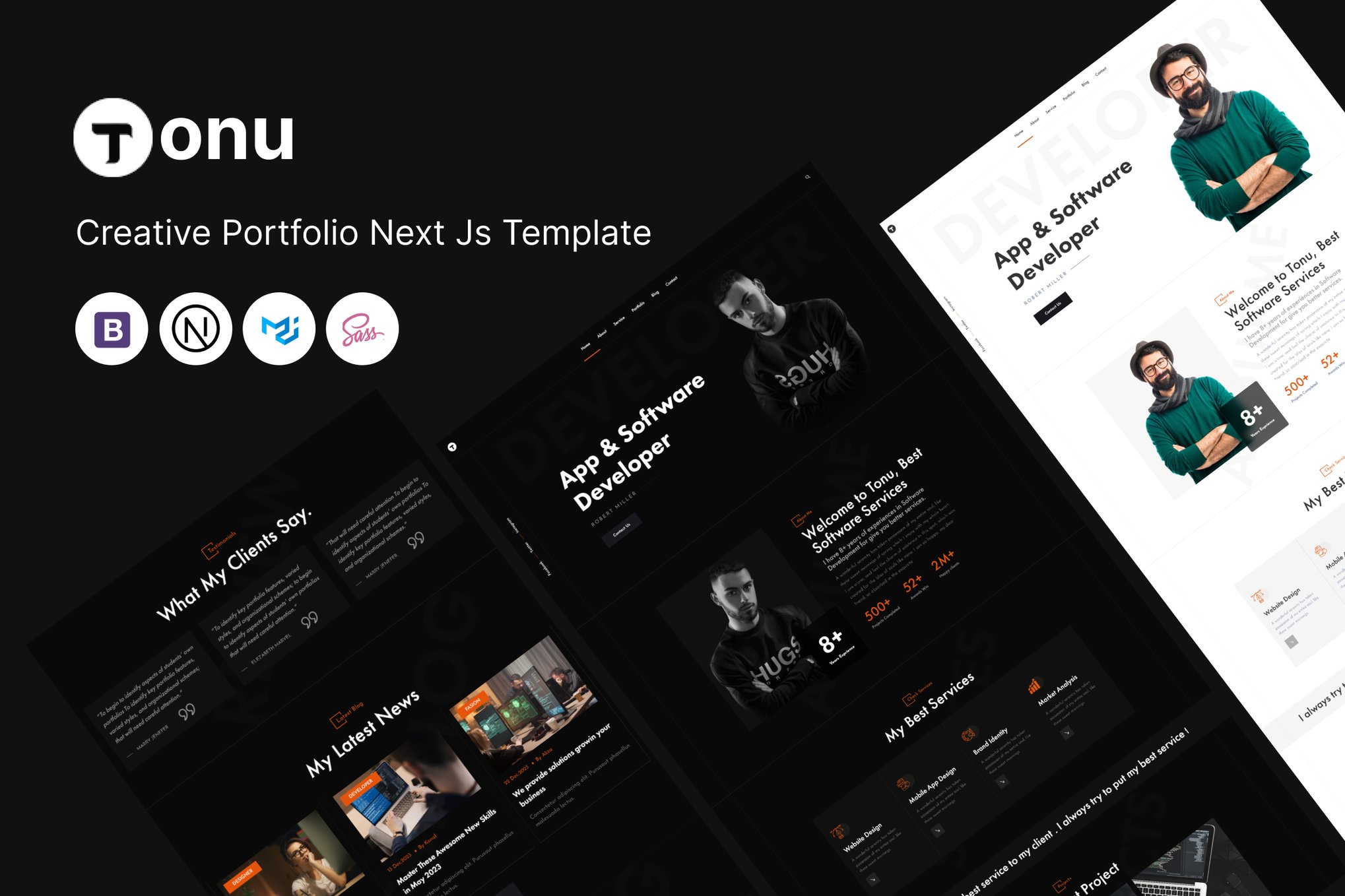 Imagen de portada de Tonu - Creative Portfolio Next Js Template (plantilla web)