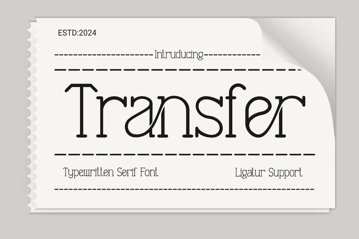 Imagen de portada de Tranfer - A Typewriter Font (fuente)