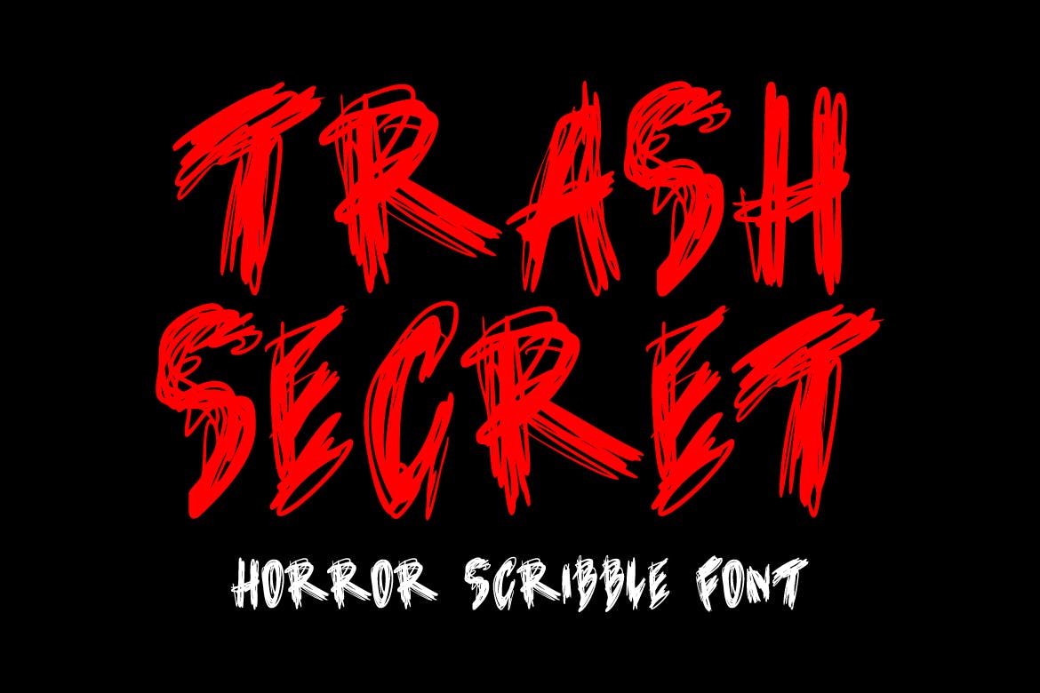 Imagen de portada de Trash Secret - Horror Scribble Font (fuente)