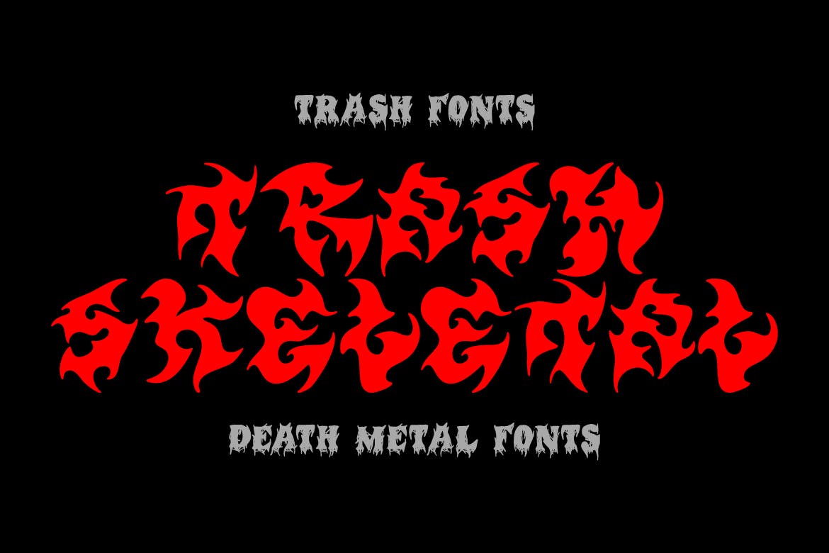 Imagen de portada de Trash Skeletal – Death Metal Font (fuente)
