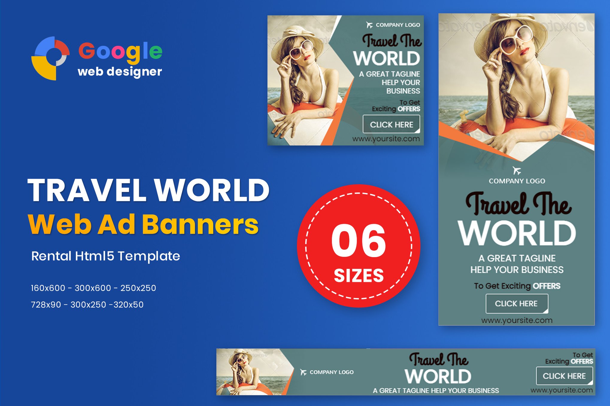 Imagen de portada de Travel World Banners HTML5 - GWD (plantilla web)