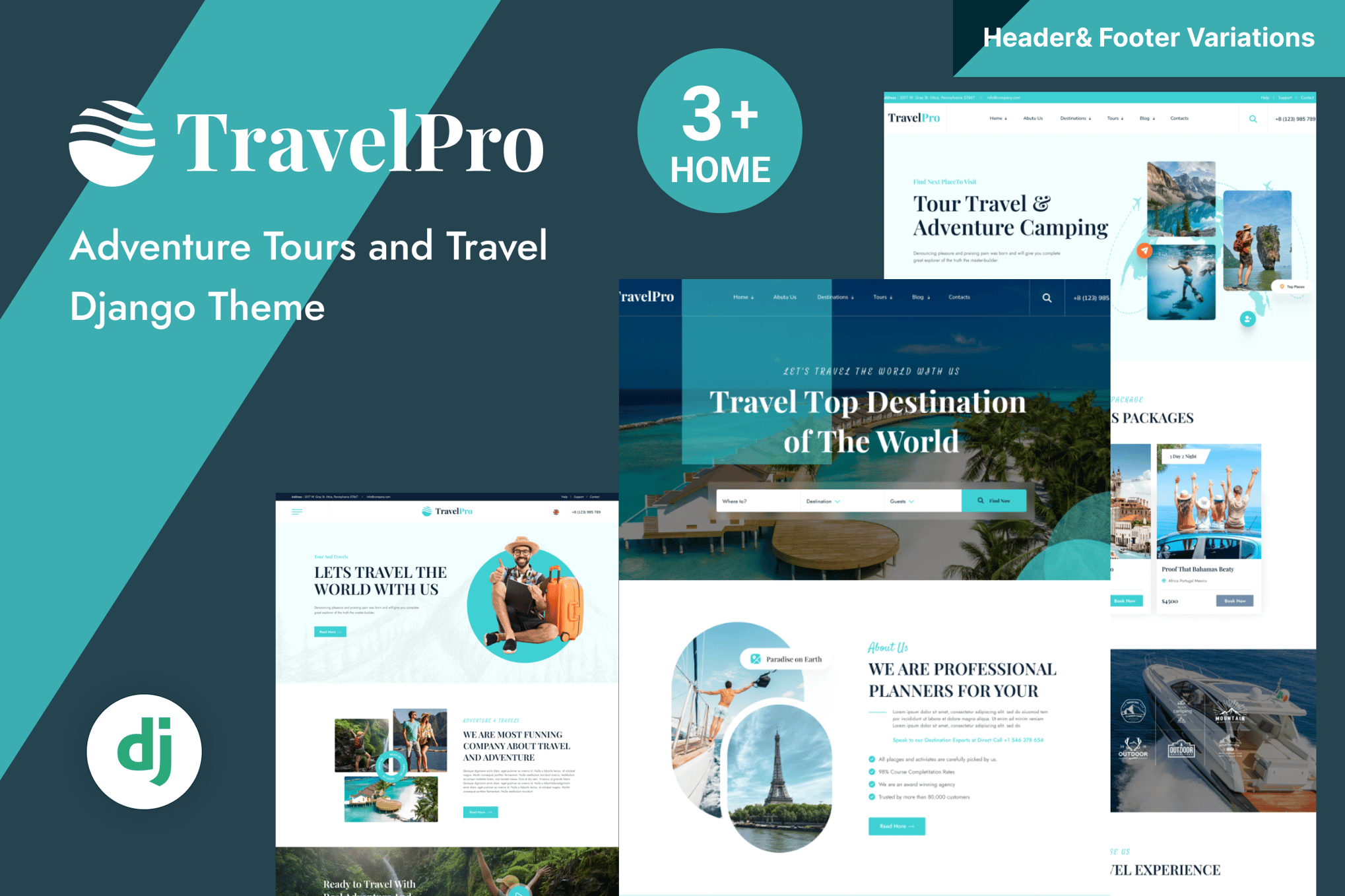 Imagen de portada de TravelPro - Tour and Travel Agency Django Template (plantilla web)