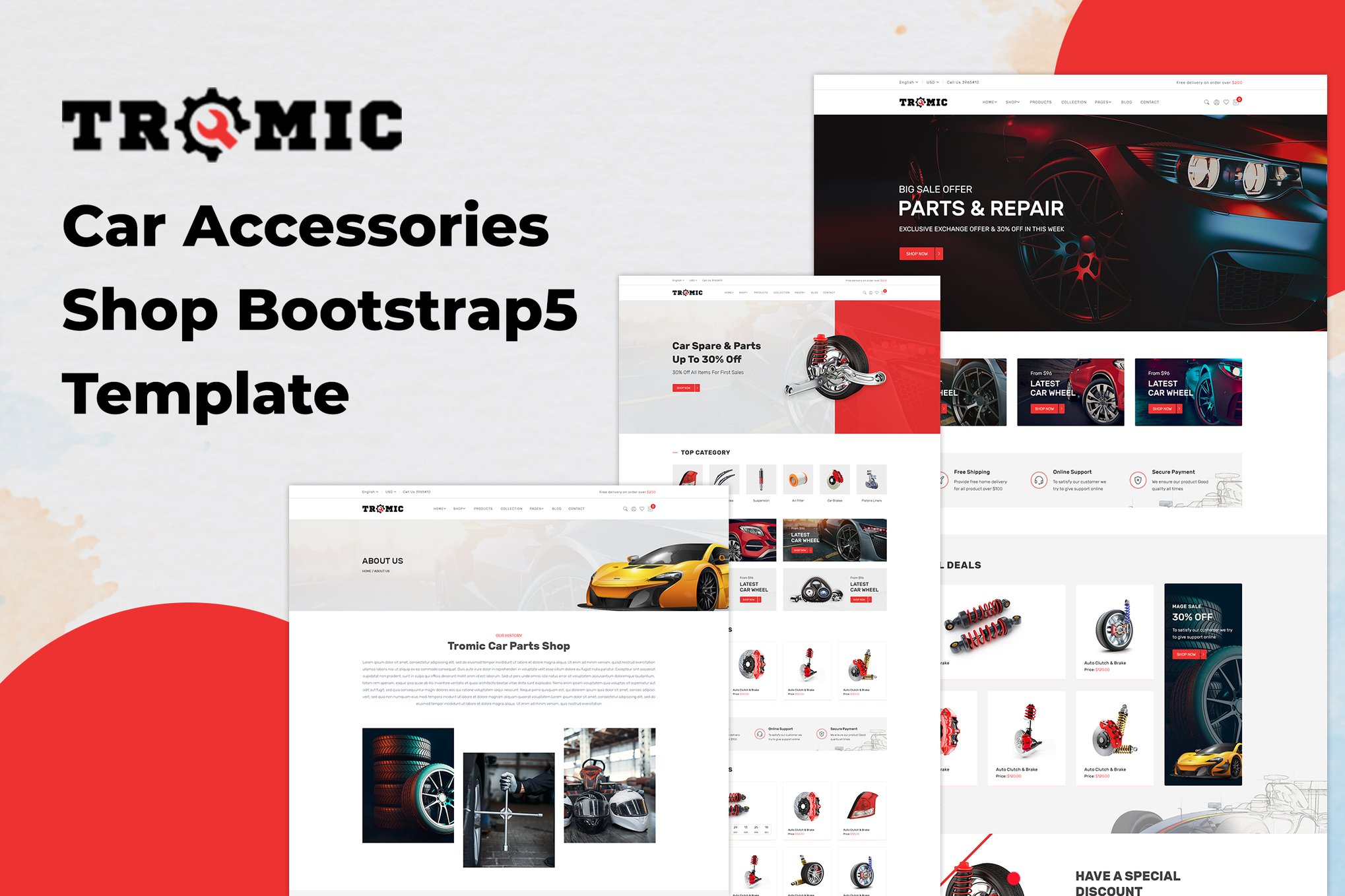 Imagen de portada de Tromic - Car Accessories Shop Bootstrap 5 Template (plantilla web)