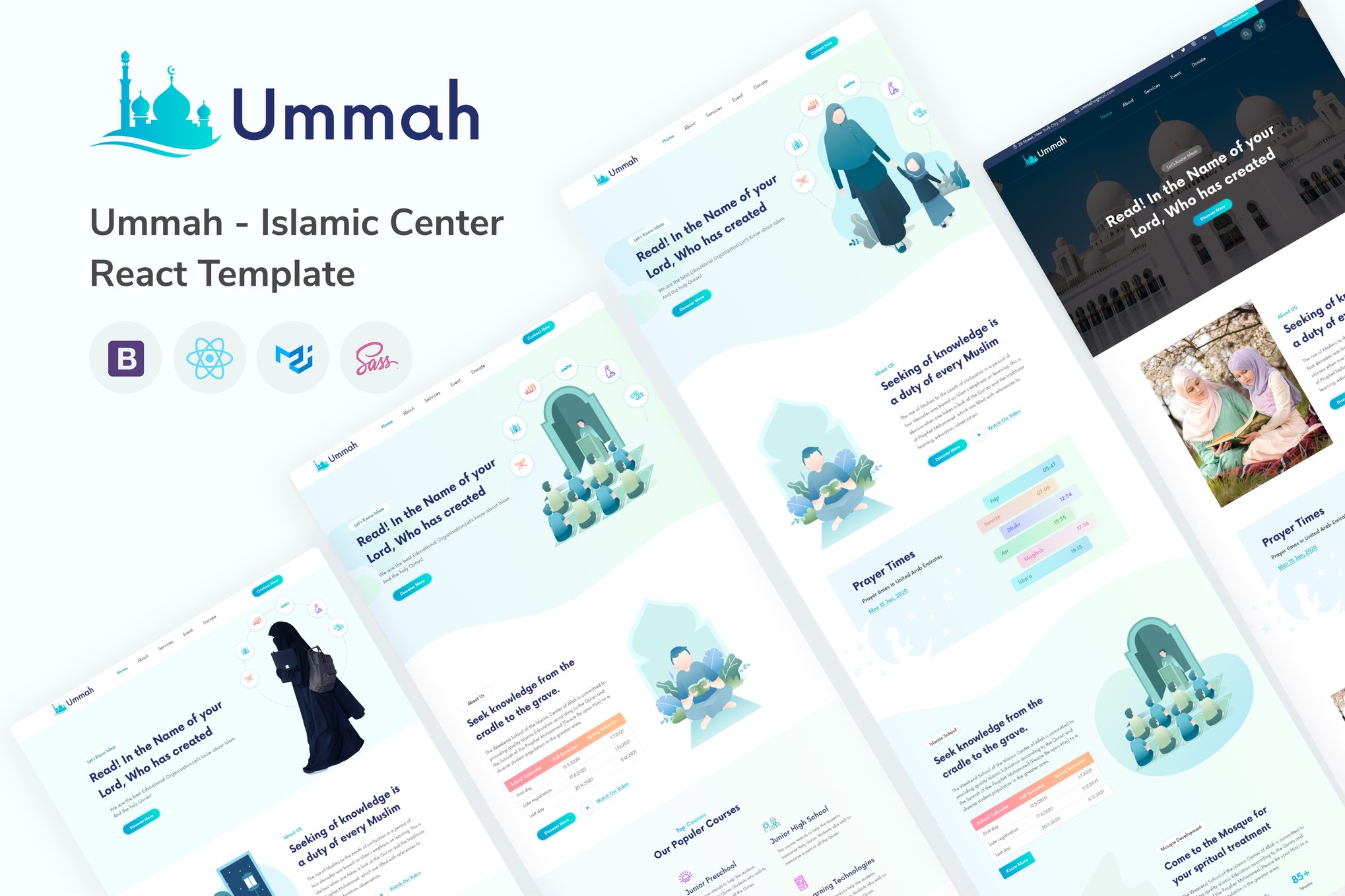 Imagen de portada de Ummah - Islamic Center React Template (plantilla web)