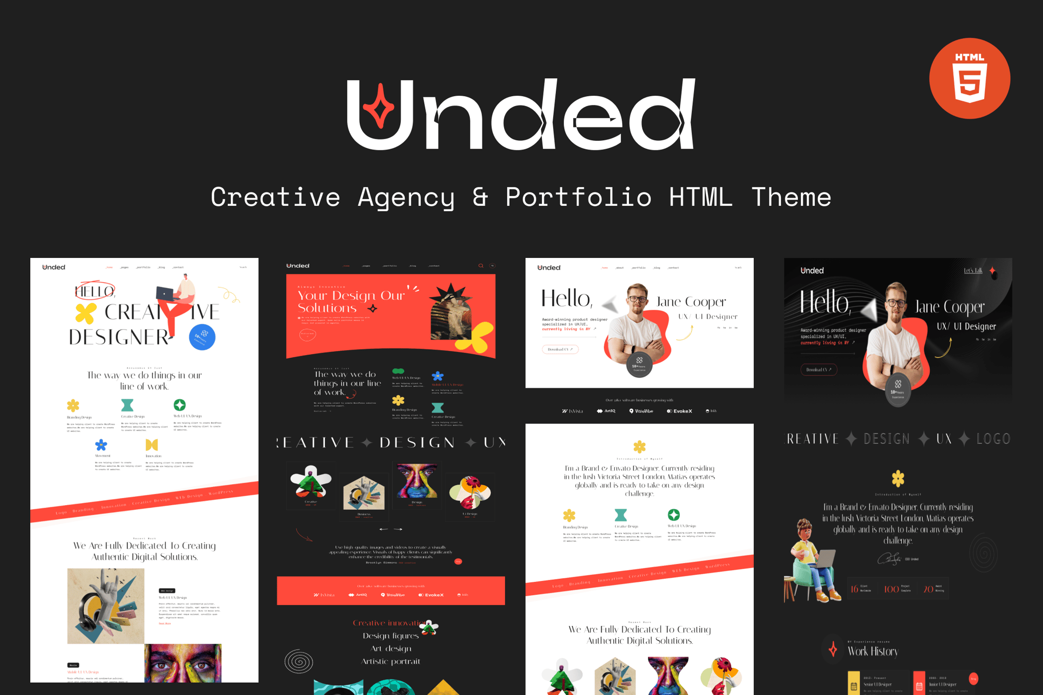 Imagen de portada de Unded - Creative Agency & Portfolio HTML Template (plantilla web)