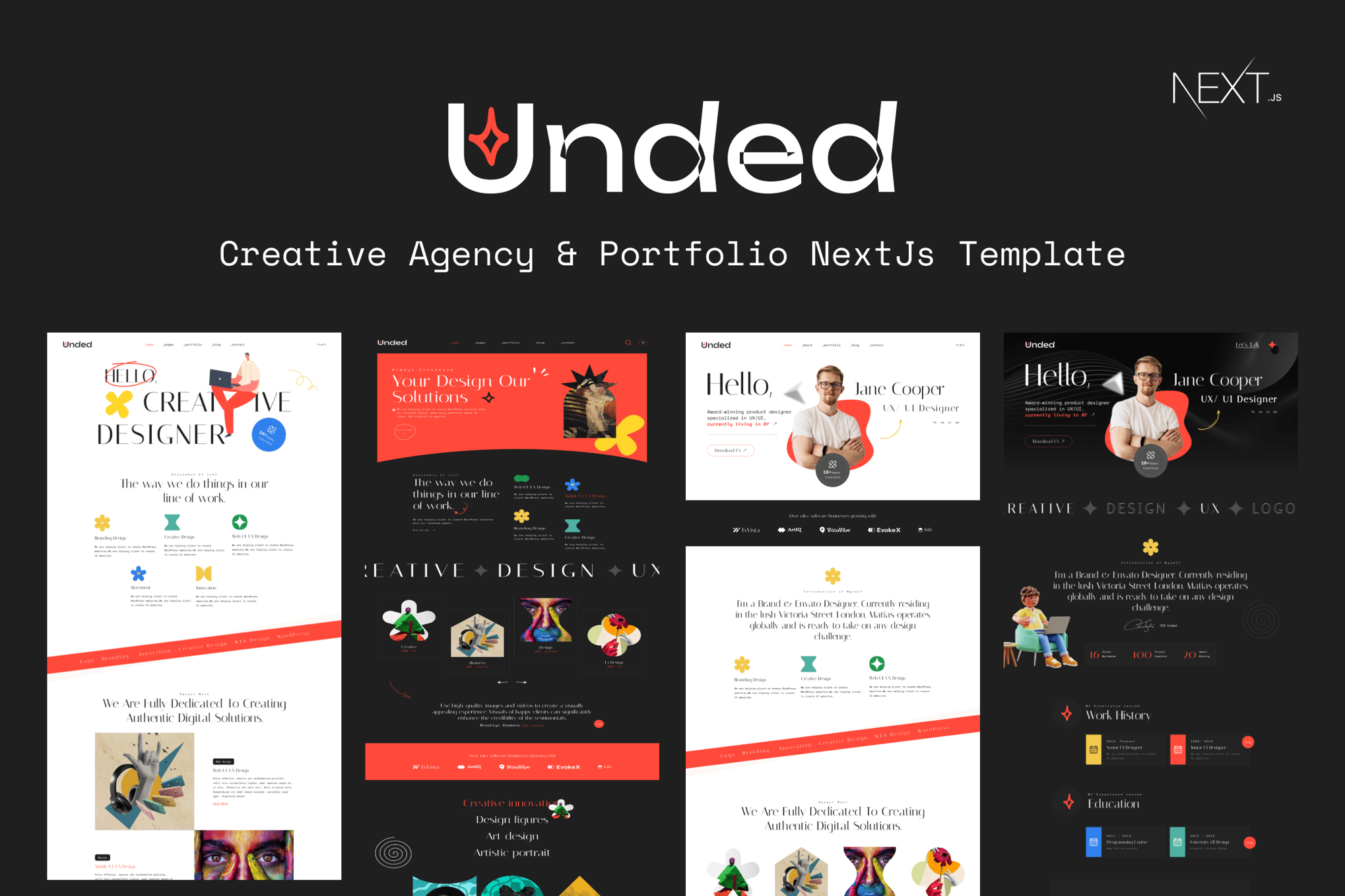 Imagen de portada de Unded - Creative Portfolio NextJS Template (plantilla web)