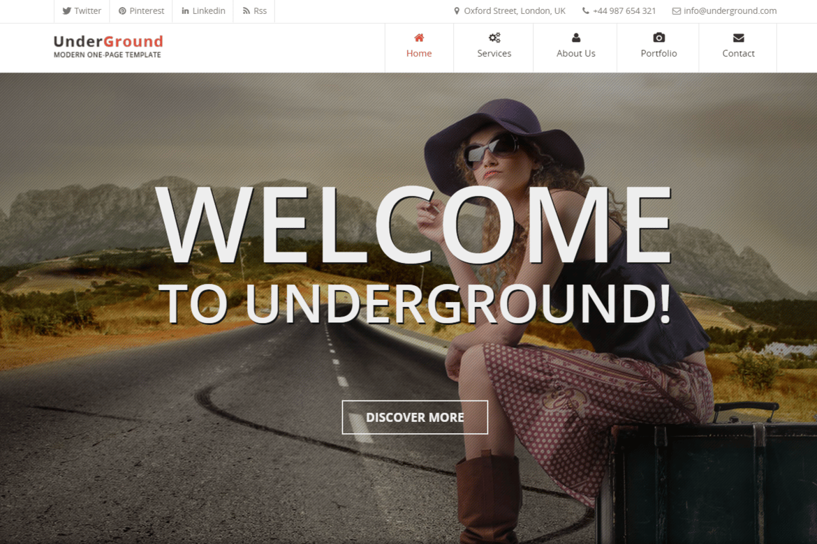 Imagen de portada de UnderGround - Minimal Onepage & Multipage Template (plantilla web)