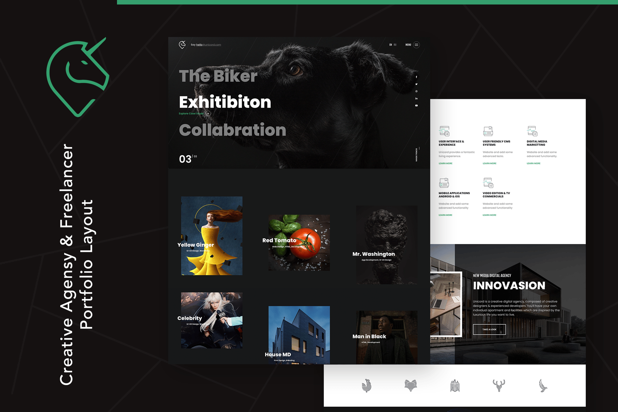 Imagen de portada de Unicord | Creative Portfolio for Agencies (plantilla web)