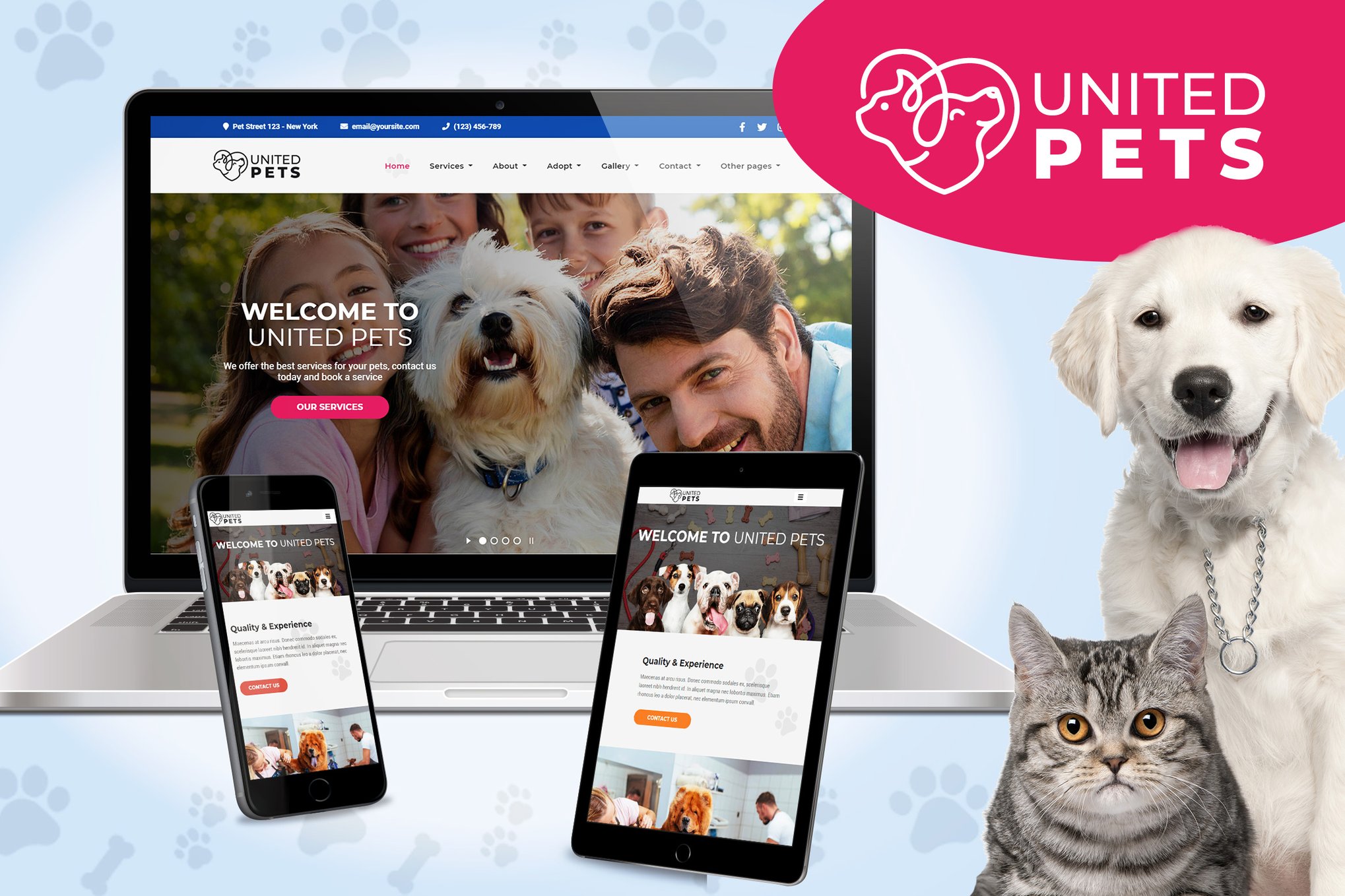 Imagen de portada de United Pets - Responsive HTML5 Template (plantilla web)