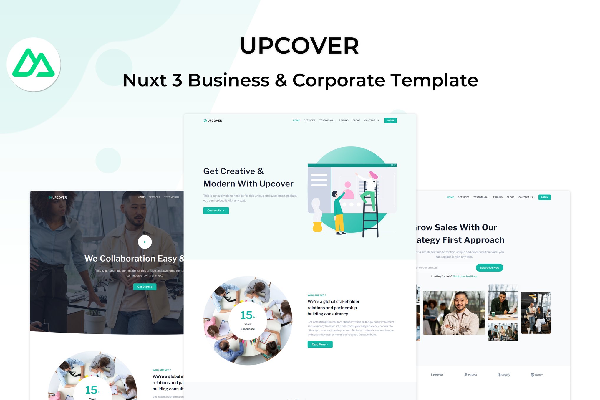 Imagen de portada de Upcover - Nuxt 3 Business Landing Page Template (plantilla web)