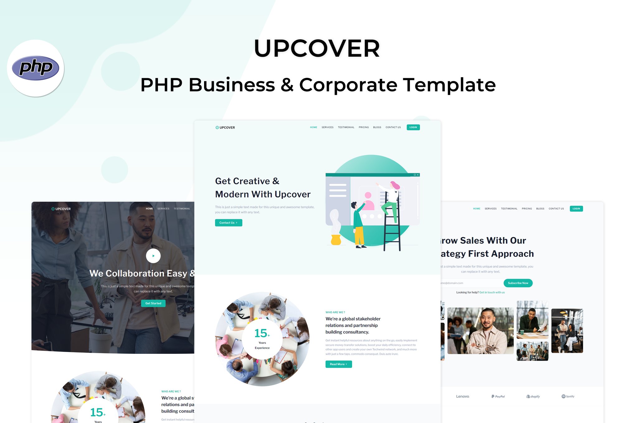 Imagen de portada de Upcover - PHP Business Landing Page Template (plantilla web)