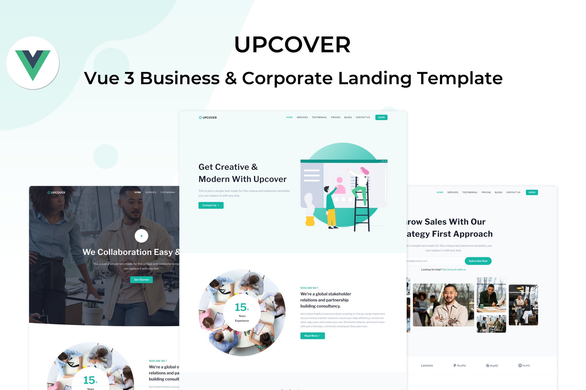 Imagen de portada de Upcover - Vue Business Landing Page Template (plantilla web)