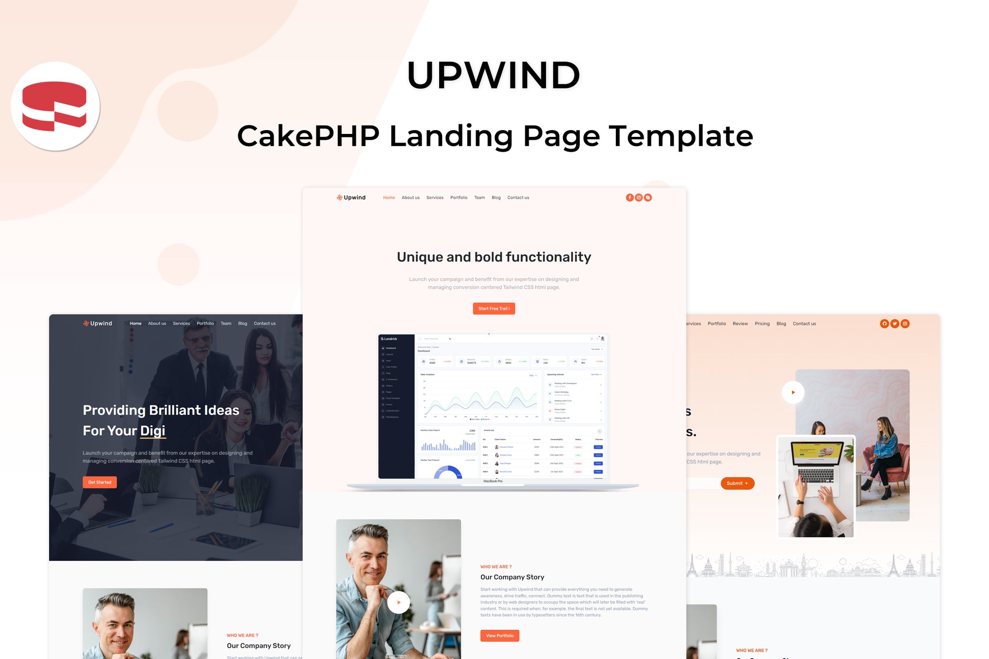 Imagen de portada de Upwind - CakePHP Landing Page Template (plantilla web)
