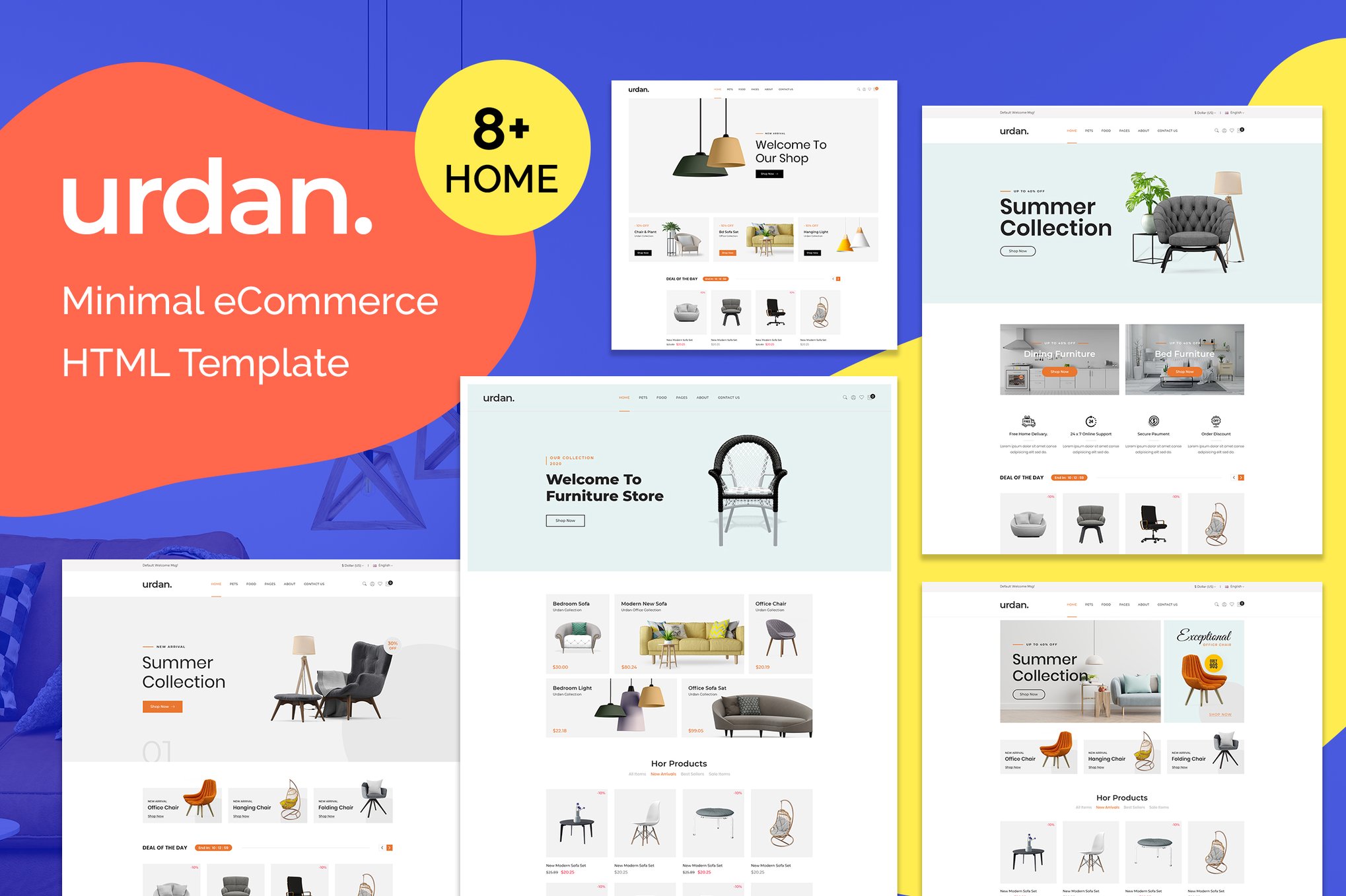 Imagen de portada de Urdan - Minimal eCommerce HTML Template (plantilla web)