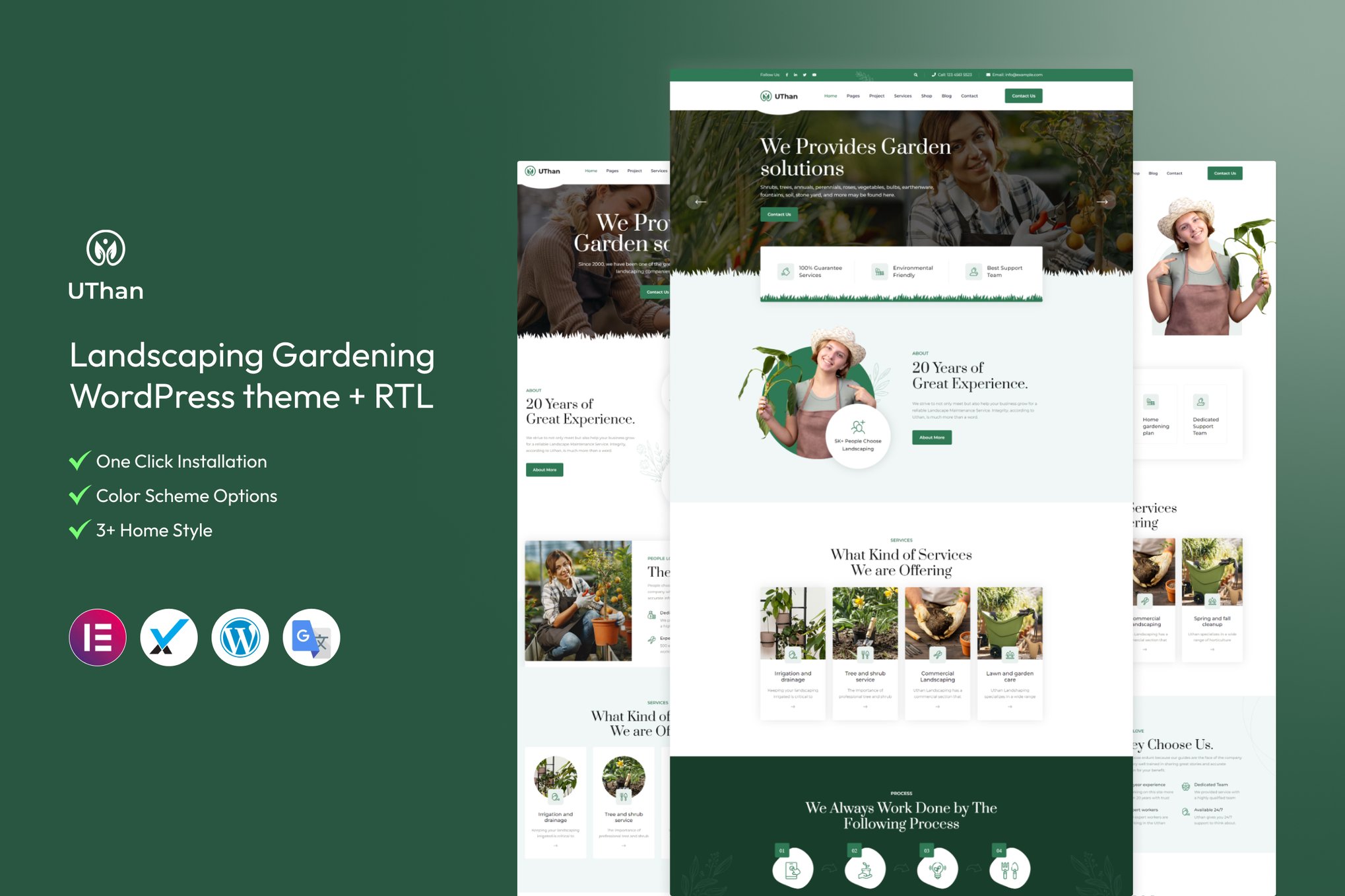 Imagen de portada de Uthan - Landscaping Gardening WordPress theme (tema)