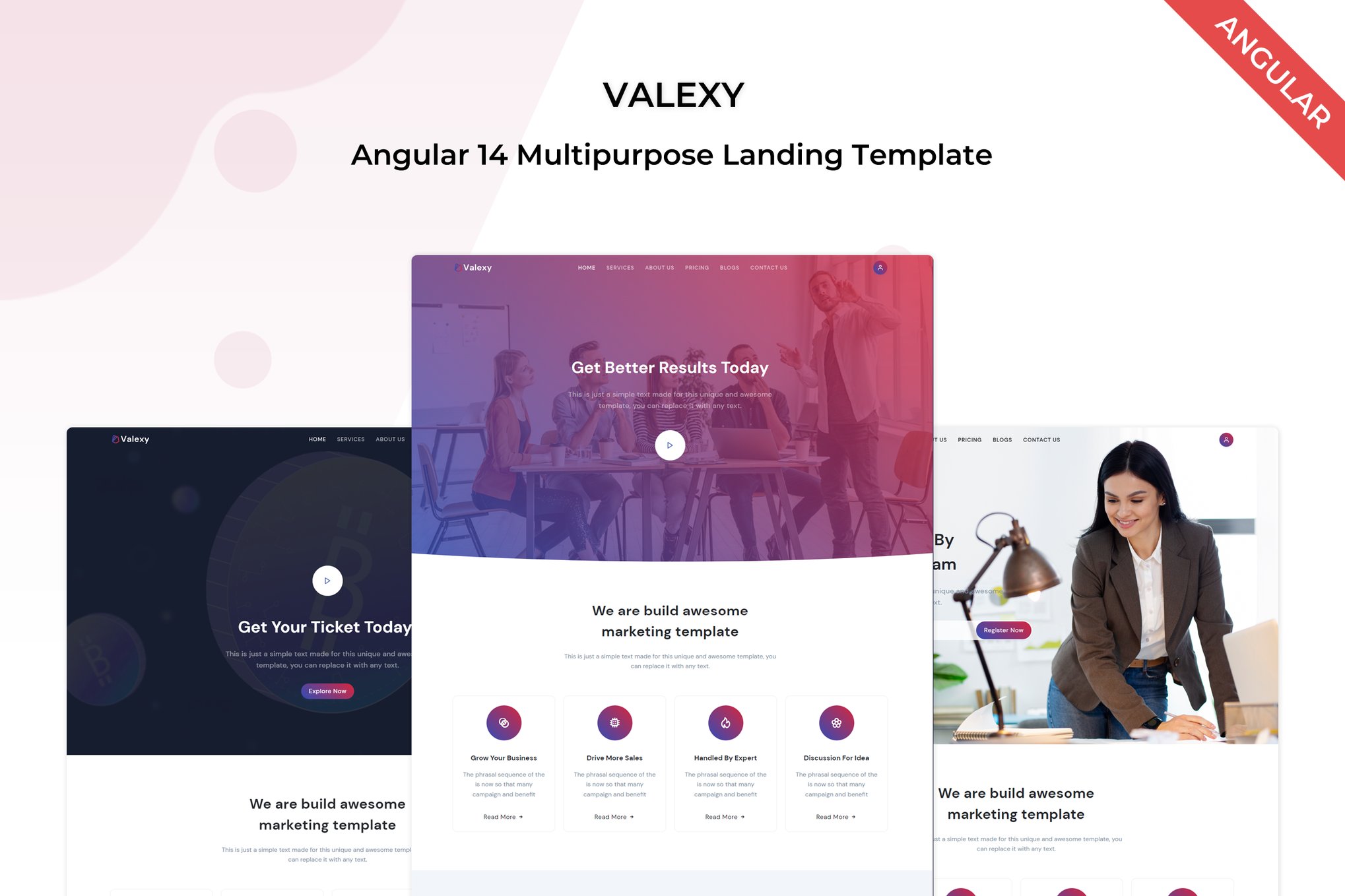 Imagen de portada de Valexy - Angular 14 Landing Template (plantilla web)