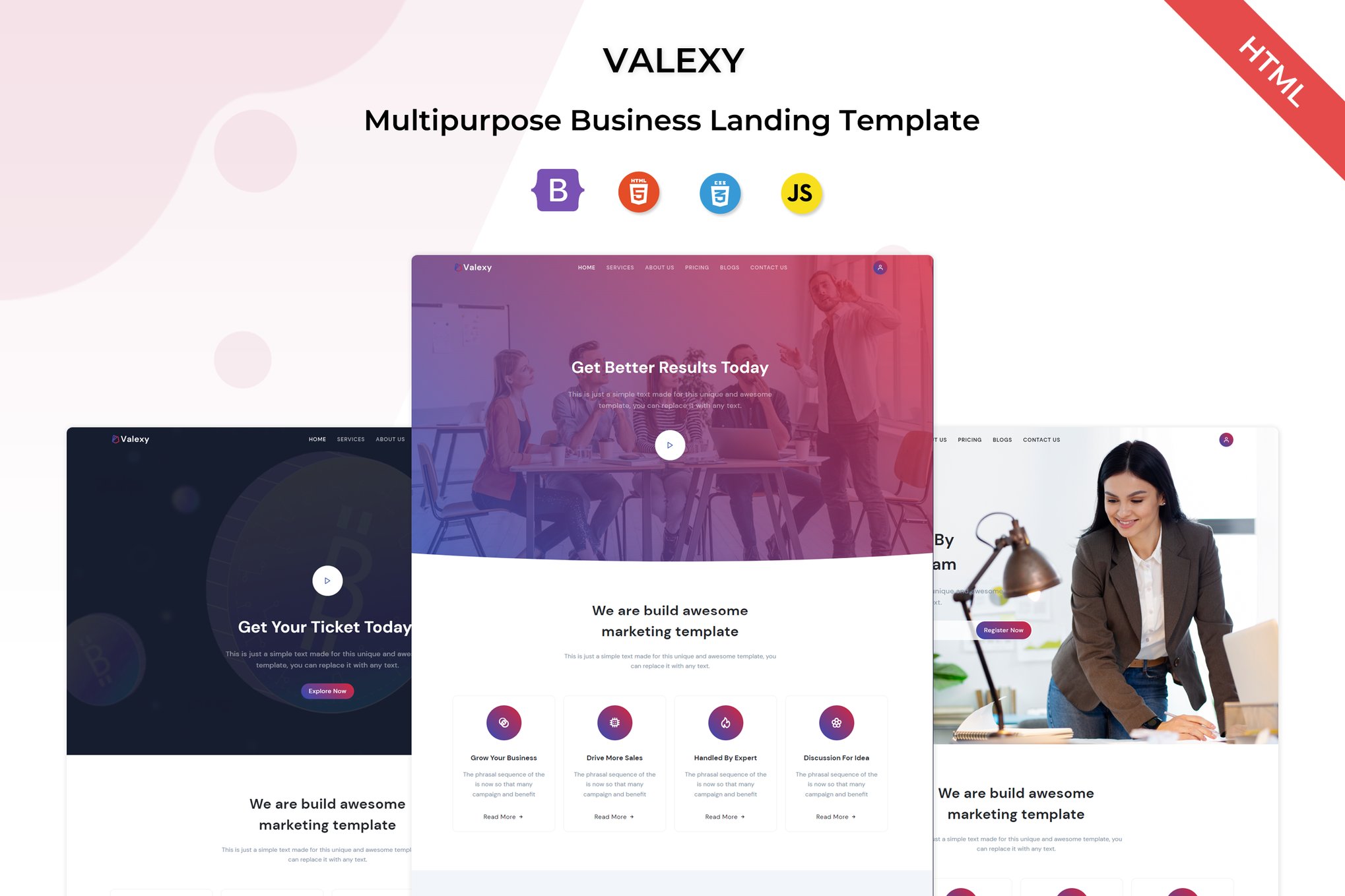 Imagen de portada de Valexy - Bootstrap 5 Landing Template (plantilla web)