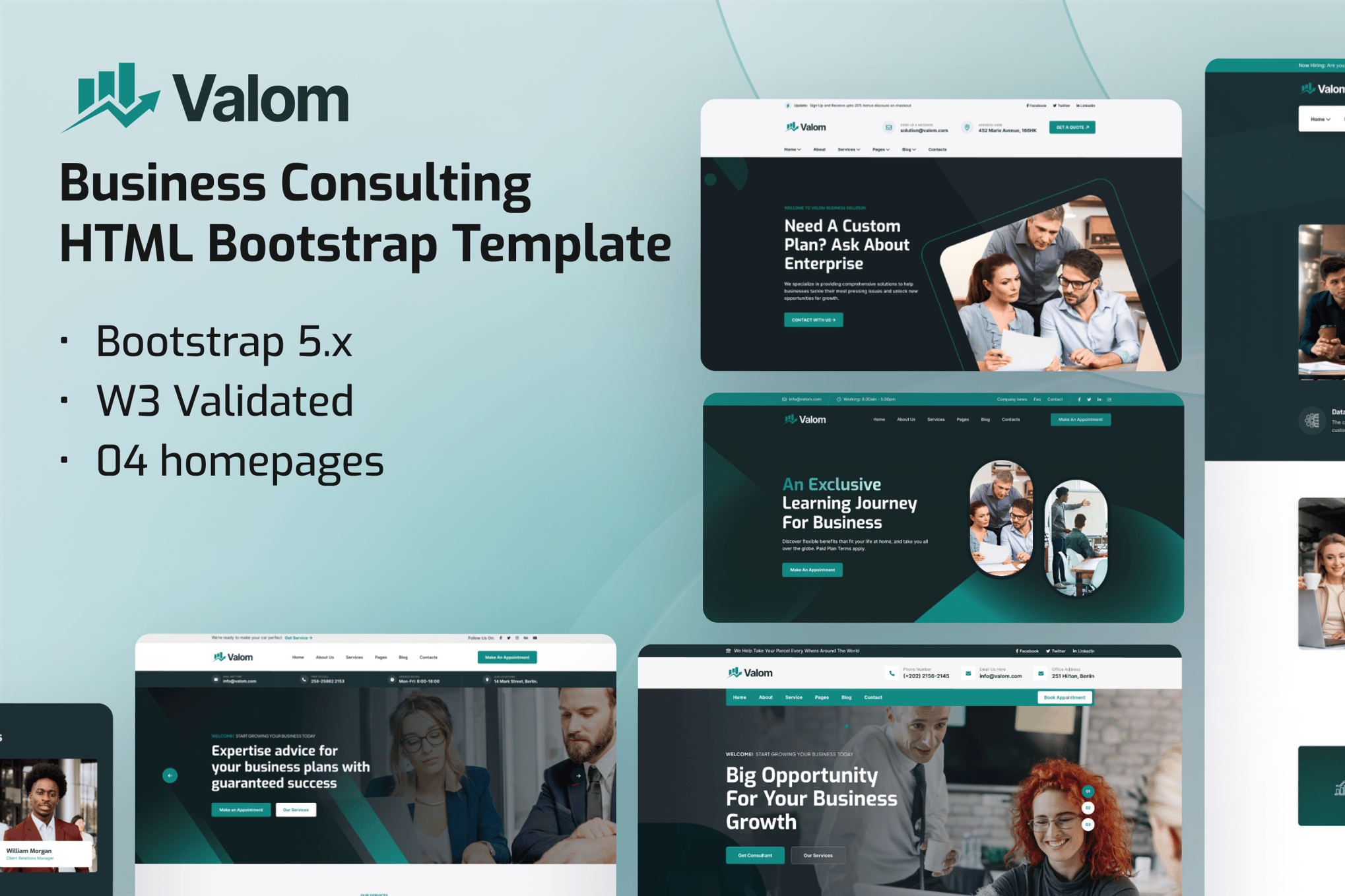 Imagen de portada de Valom - Business Consultancy HTML Template (plantilla web)