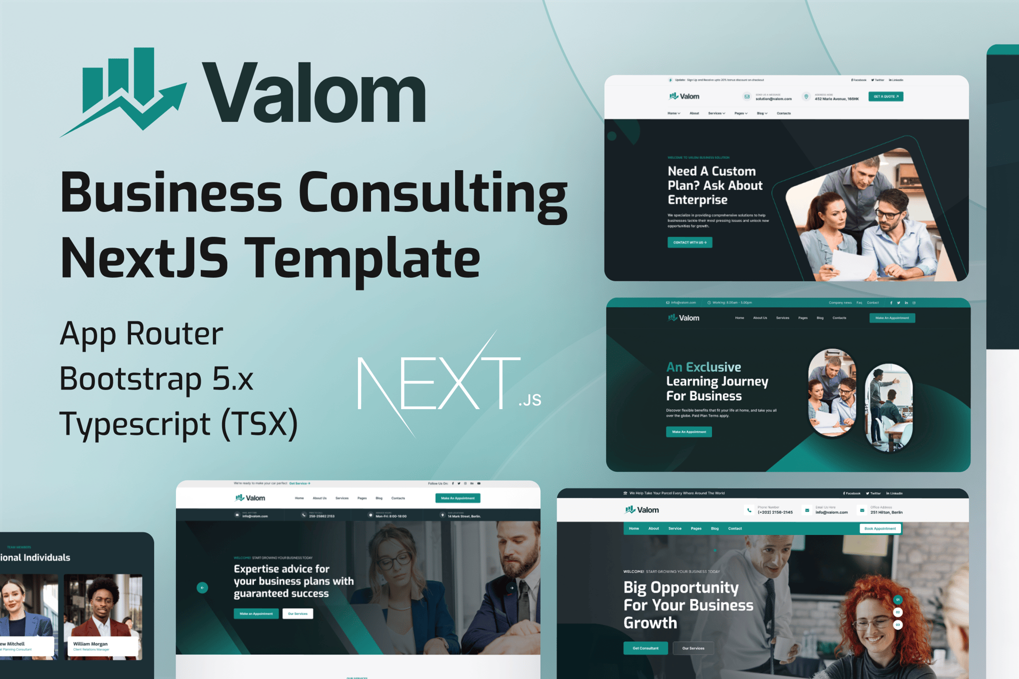 Imagen de portada de Valom - Business Consultancy NextJS Template (plantilla web)