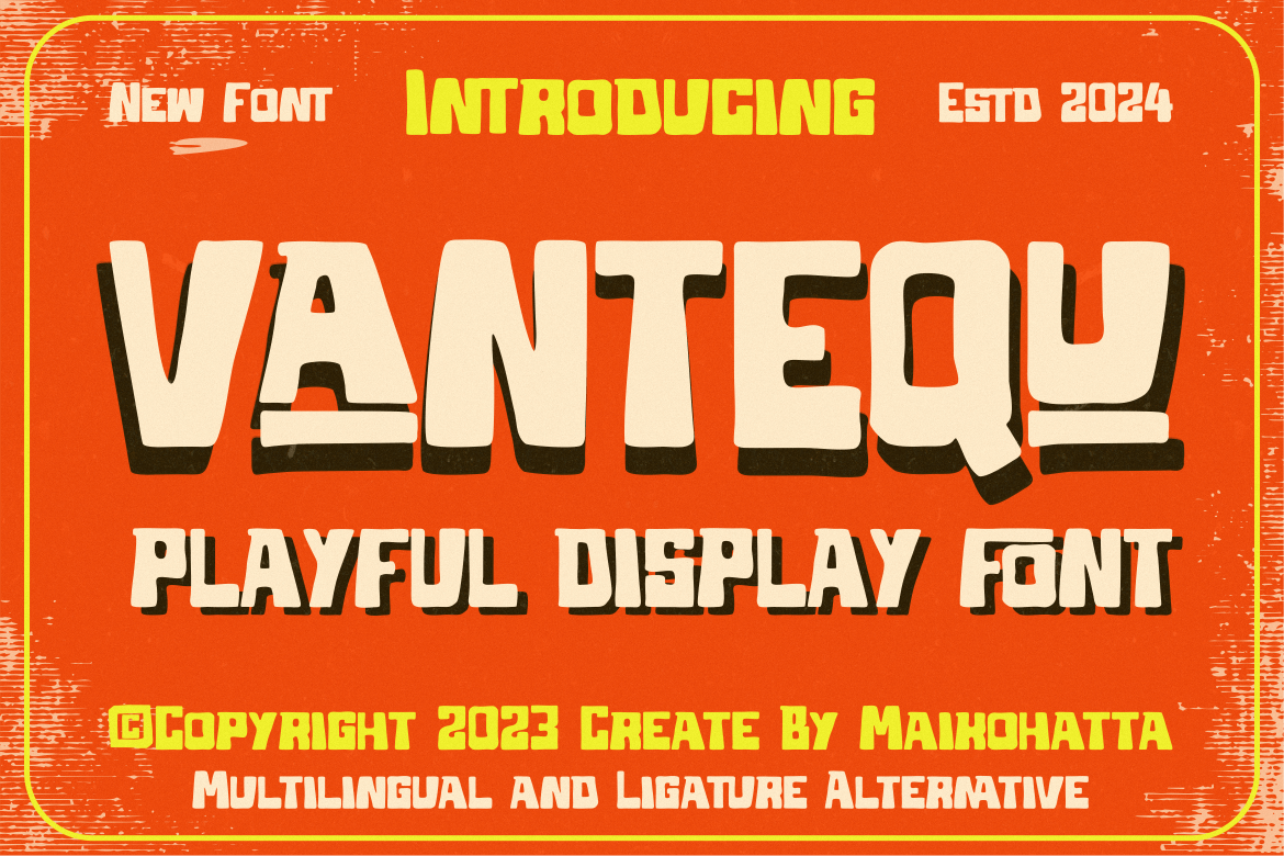 Imagen de portada de Vantequ - Playful Display Font (fuente)