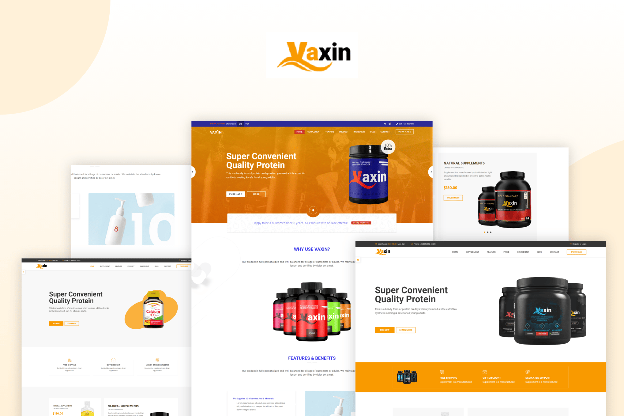 Imagen de portada de VAXIN - Health Supplement Medicine HTML Template (plantilla web)