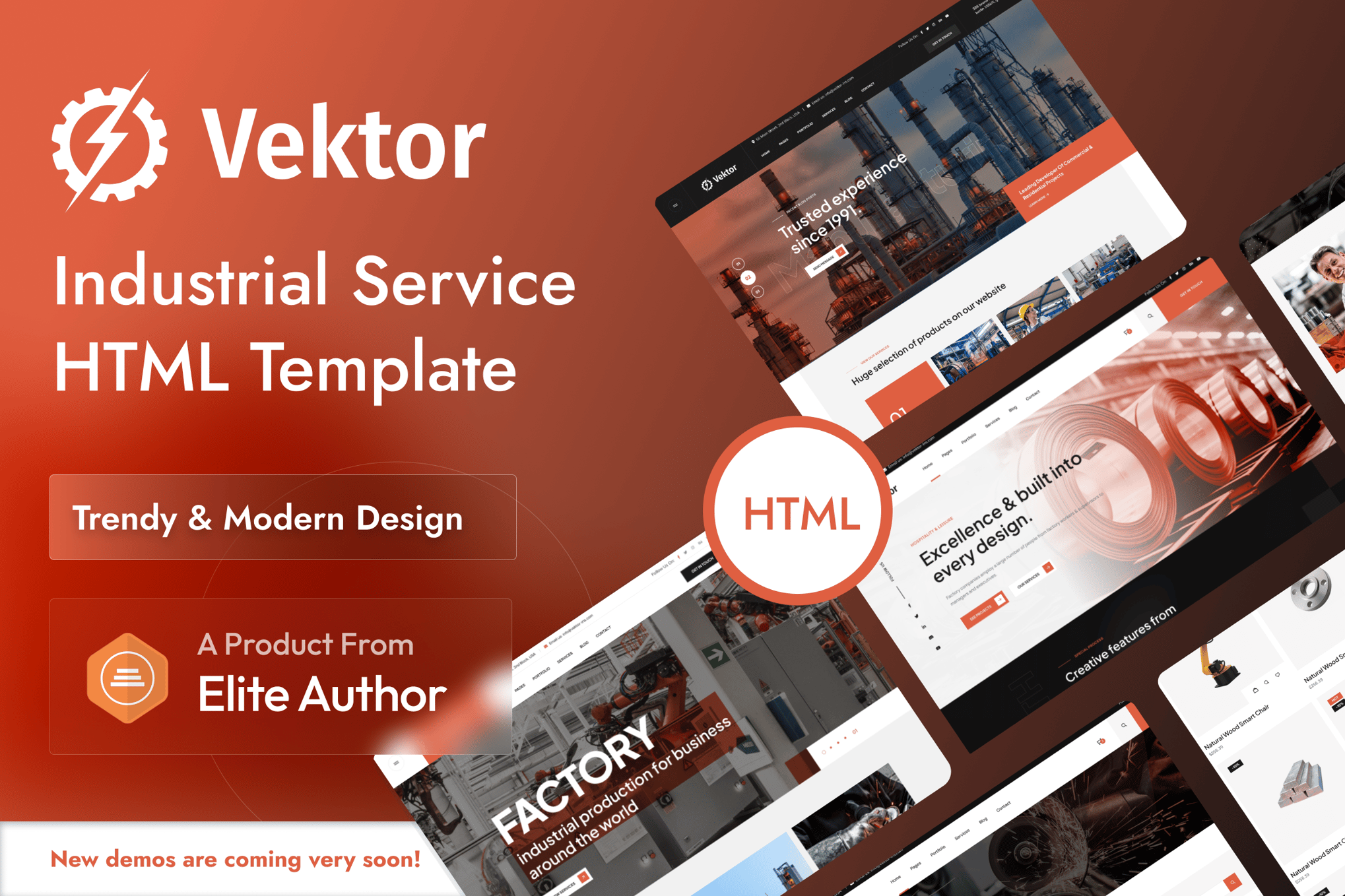 Imagen de portada de Vector - Industrial Service HTML Template (plantilla web)