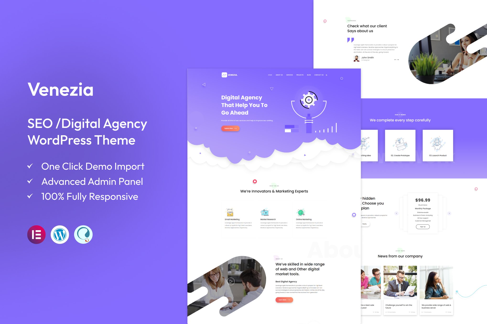 Imagen de portada de Venezia - Digital Marketing WordPress Theme (tema)