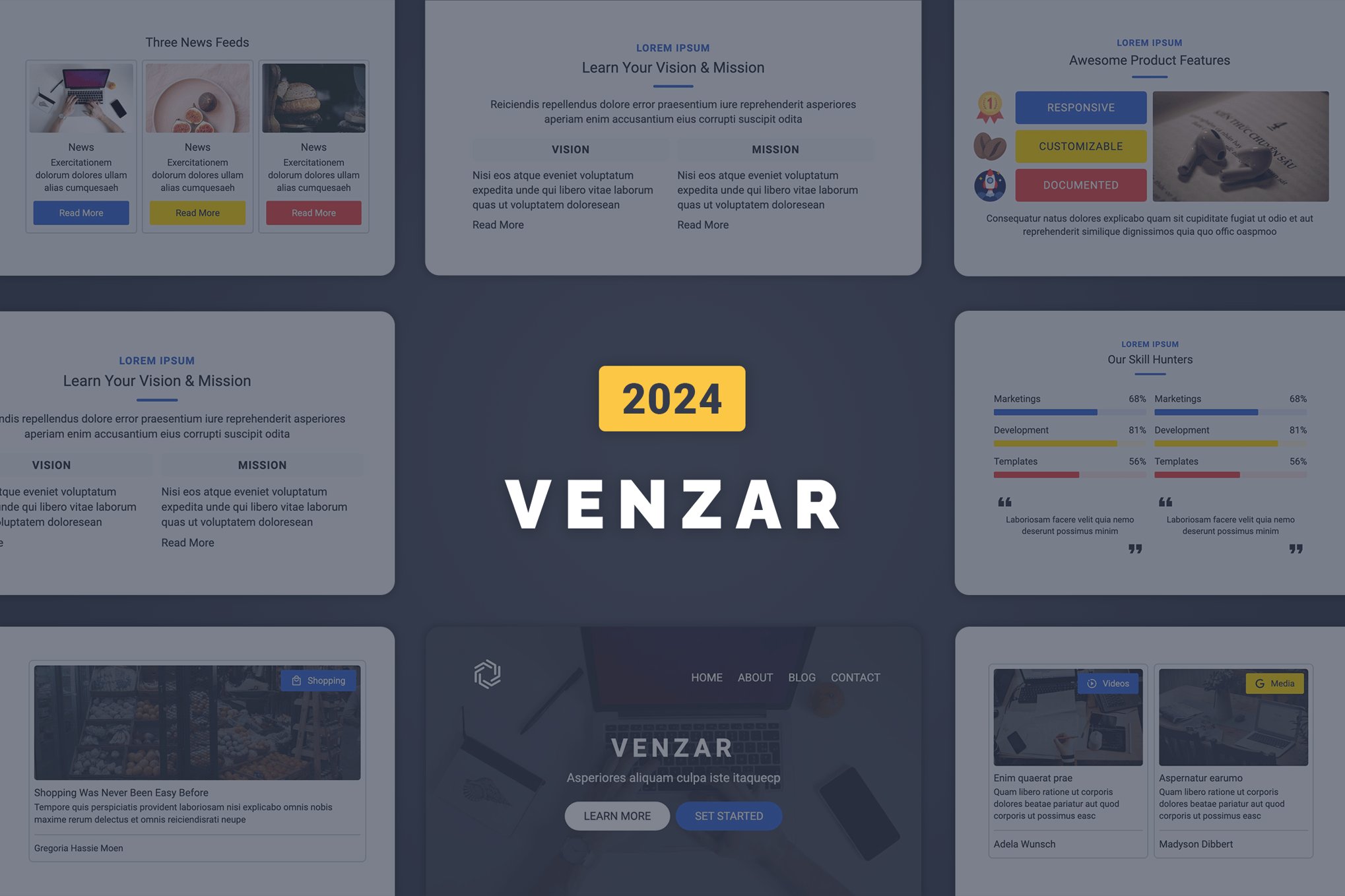Imagen de portada de Venzar Responsive Email Template 2024 (plantilla web)
