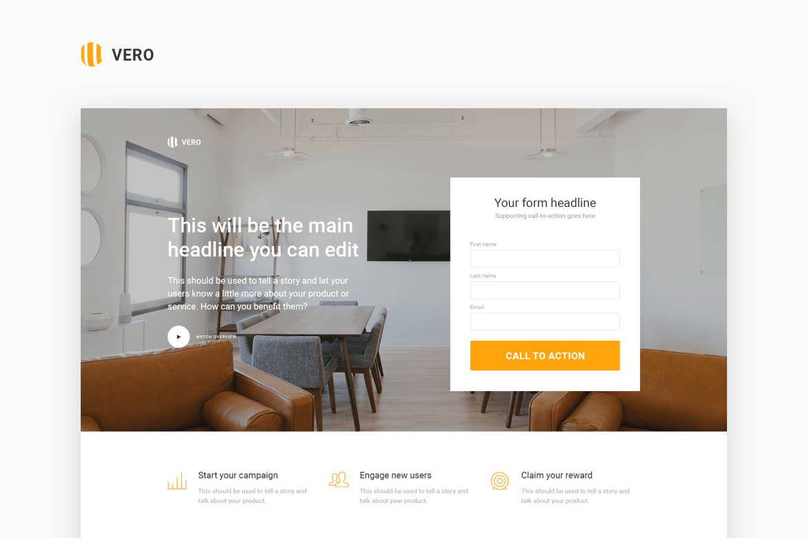 Imagen de portada de Vero - Marketing Landing Page Html Template (plantilla web)