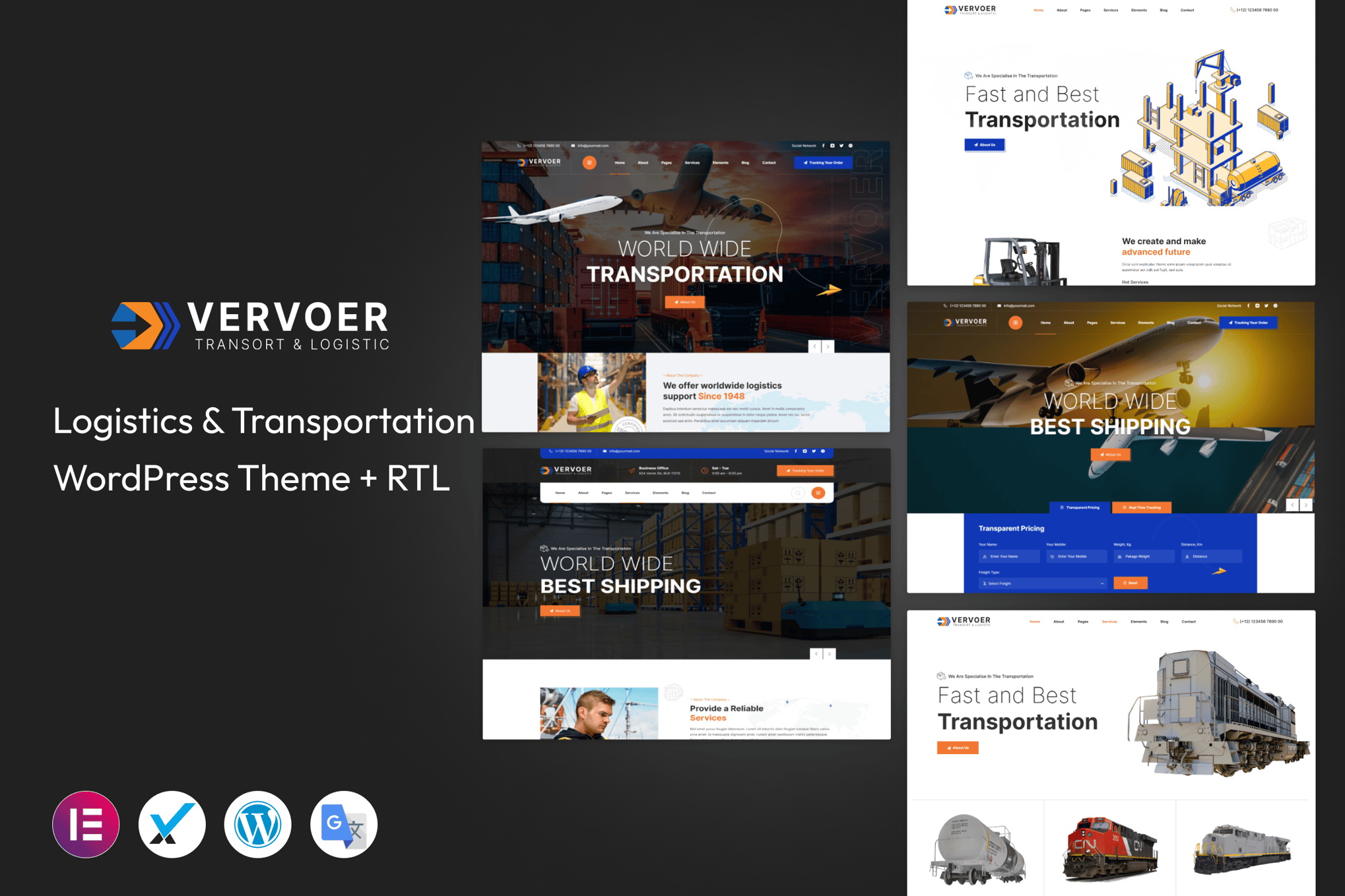 Imagen de portada de Vervoer - Logistics WordPress Theme (tema)