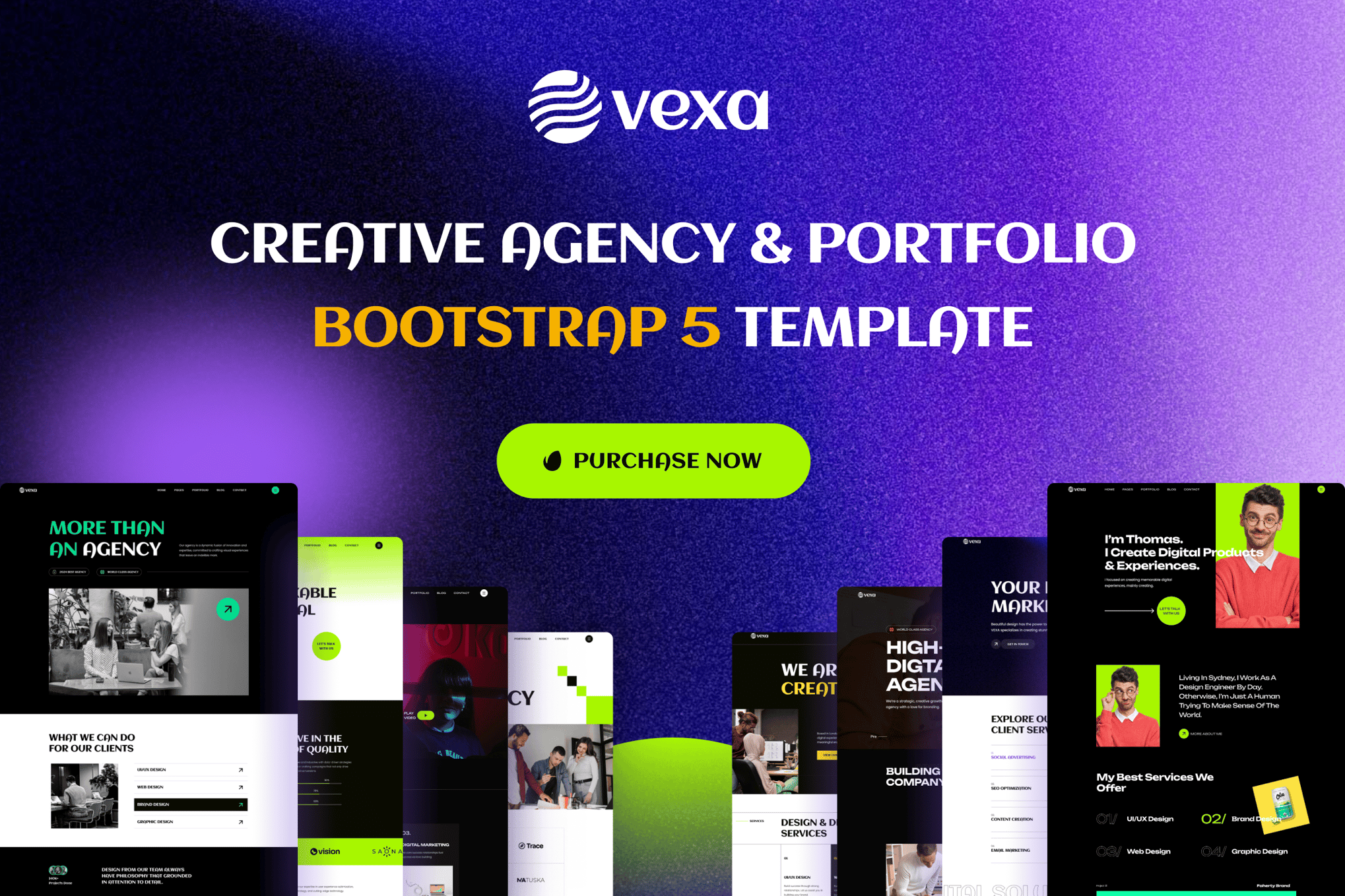 Imagen de portada de Vexa - Creative Agency & Portfolio Bootstrap 5 (plantilla web)