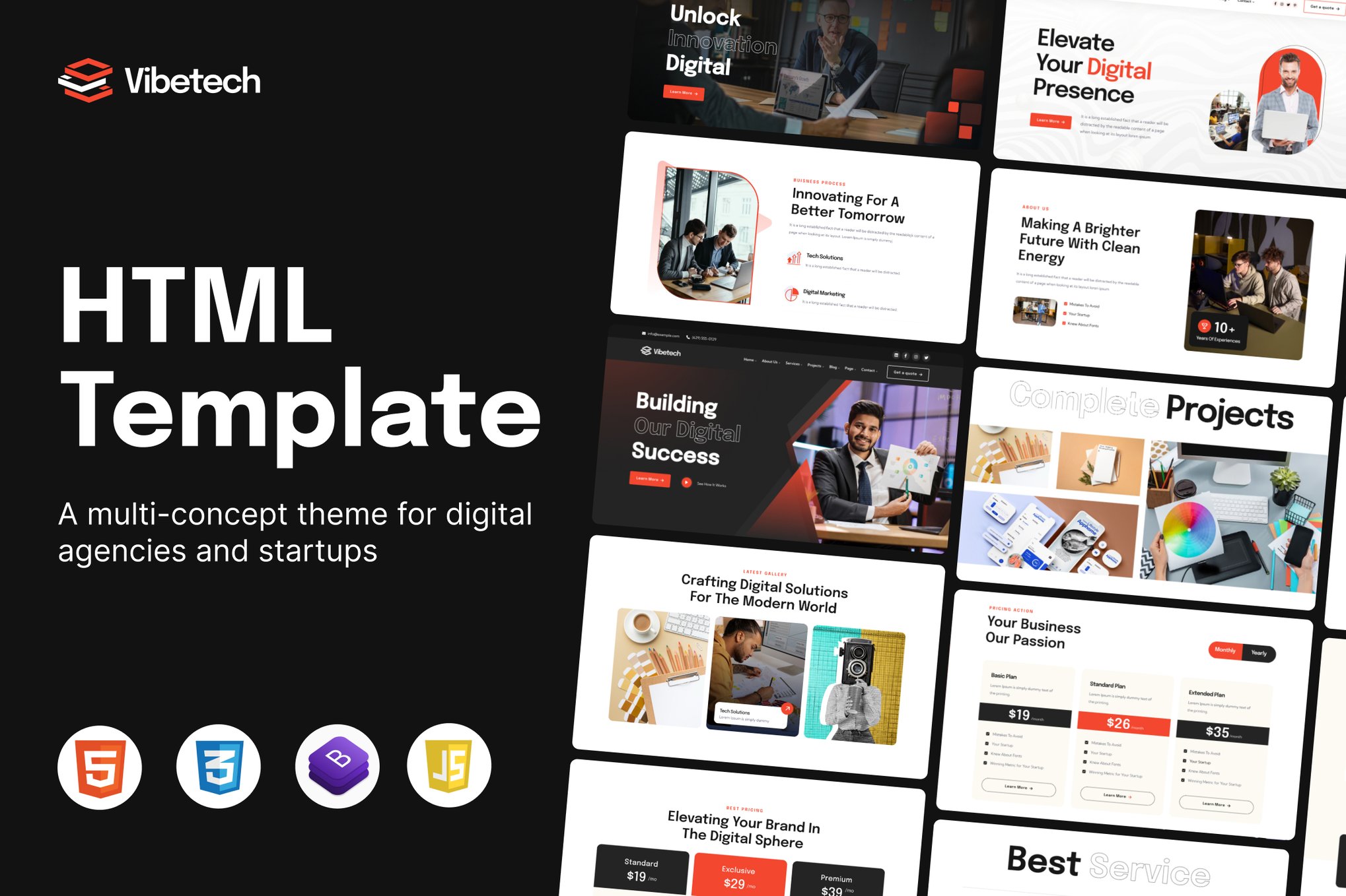 Imagen de portada de Vibetech - Creative Digital Agency HTML Template (plantilla web)