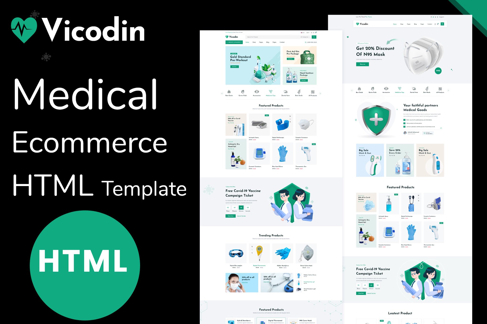Imagen de portada de Vicodin - Medical eCommerce Bootstrap Template (plantilla web)