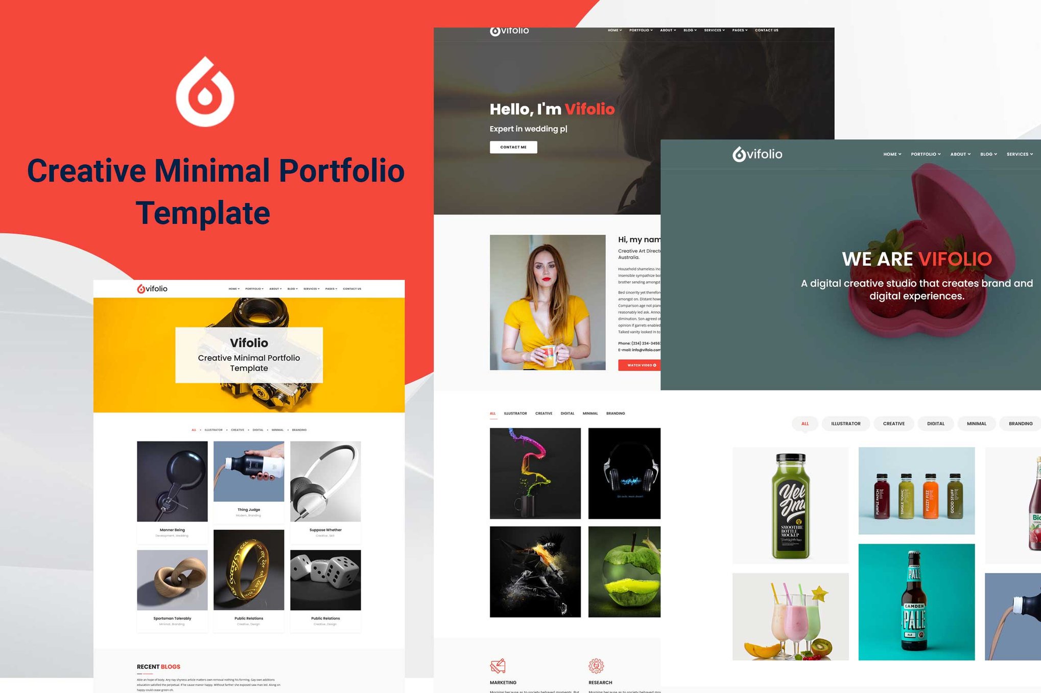 Imagen de portada de Vifolio - Creative Minimal Portfolio Template (plantilla web)
