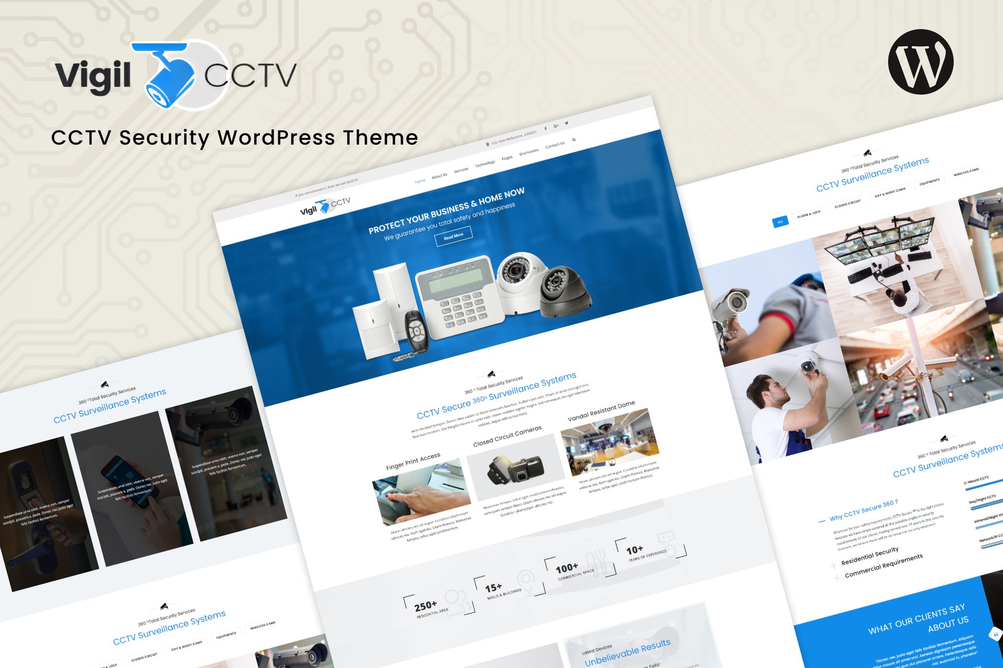 Imagen de portada de Vigil - CCTV Security WordPress Theme (tema)