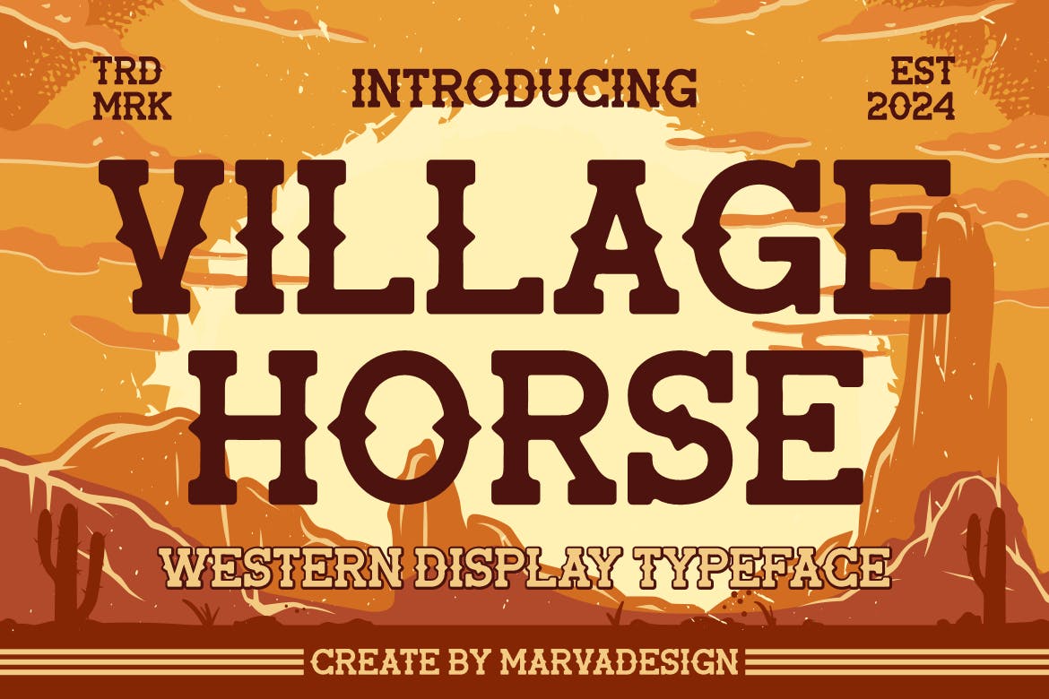 Imagen de portada de Village Horse - Western Display Font (fuente)