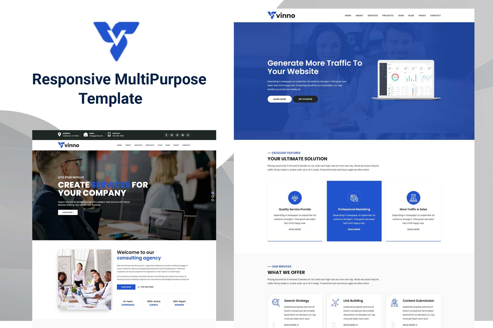 Imagen de portada de Vinno - Responsive Multi-Purpose HTML5 Template (plantilla web)