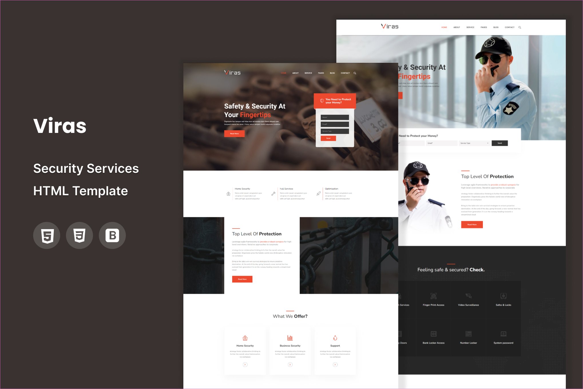 Imagen de portada de Viras - Security Services HTML Template (plantilla web)