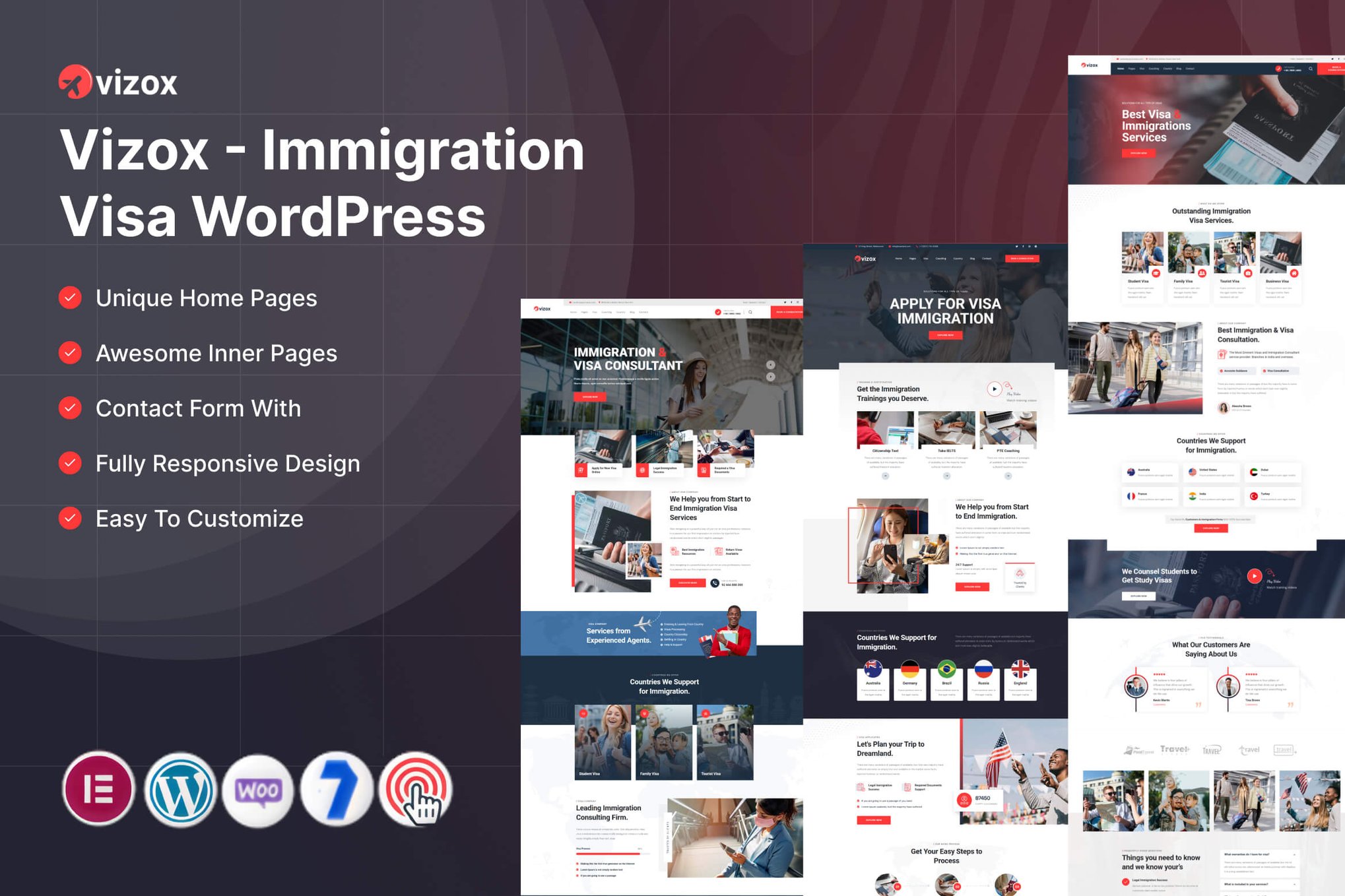 Imagen de portada de Vizox - Immigration Visa WordPress (tema)