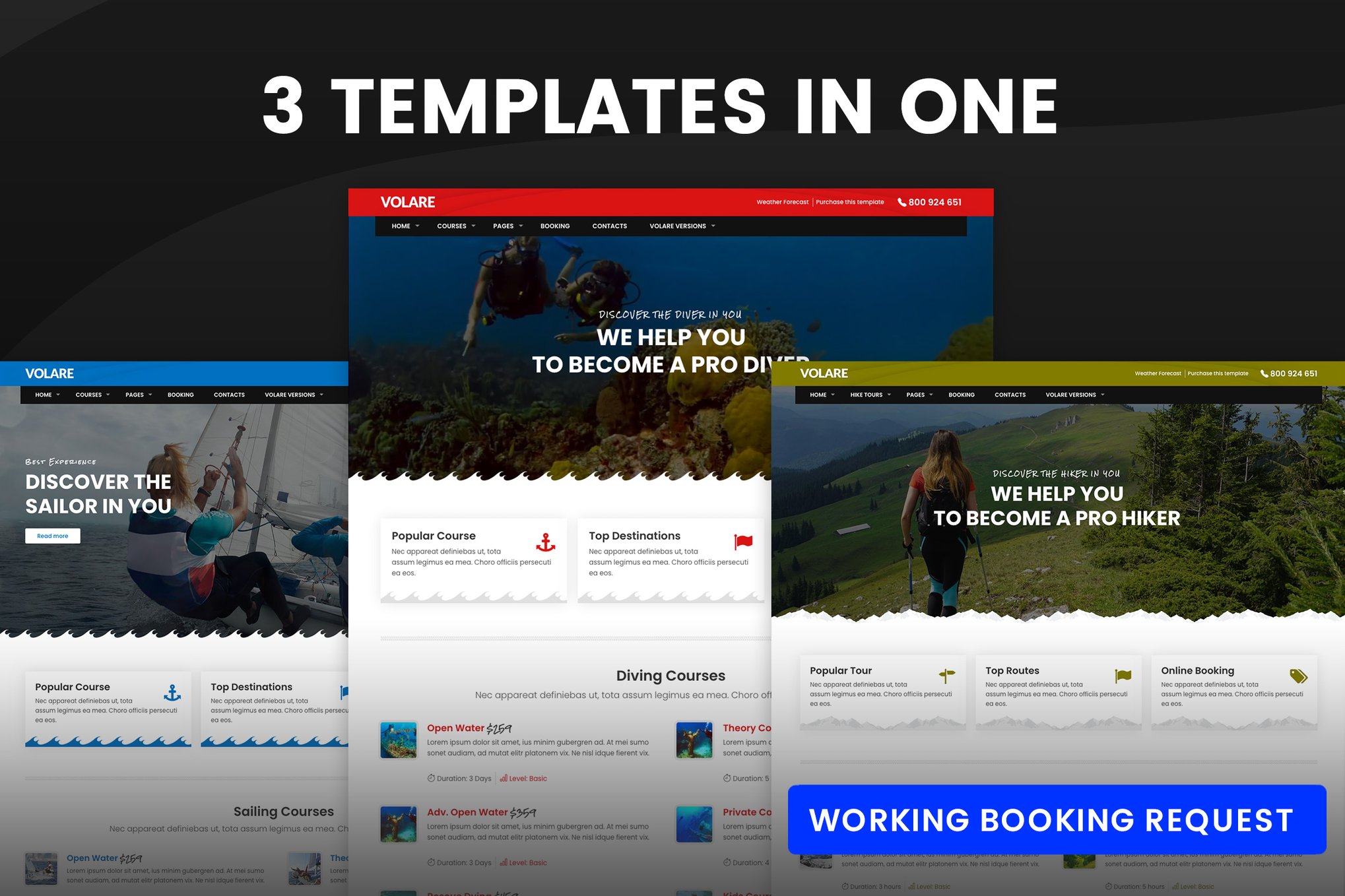 Imagen de portada de Volare - Trekking and Sailing Site Template (plantilla web)
