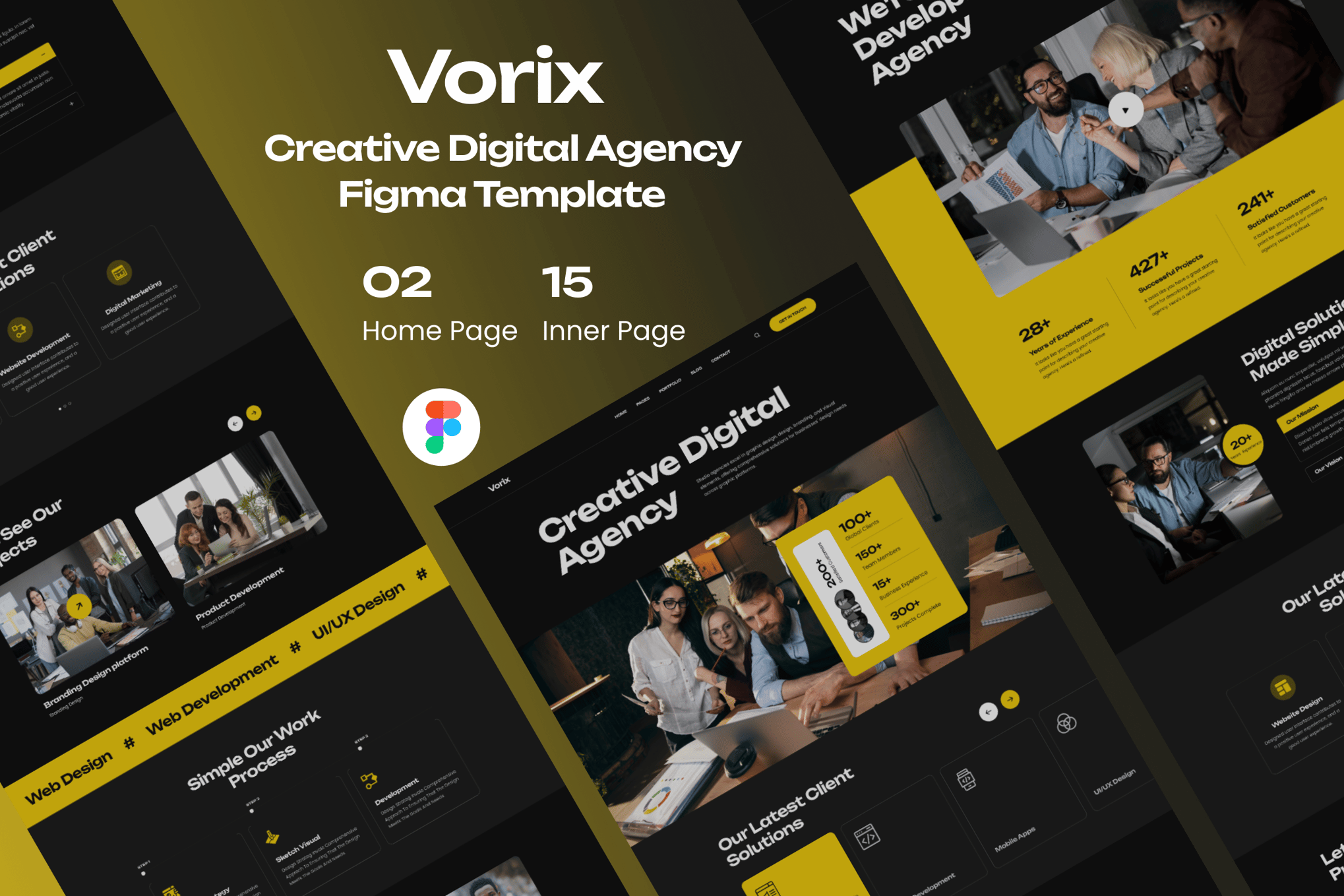 Imagen de portada de Vorix - Creative Digital Agency Figma Template (plantilla web)